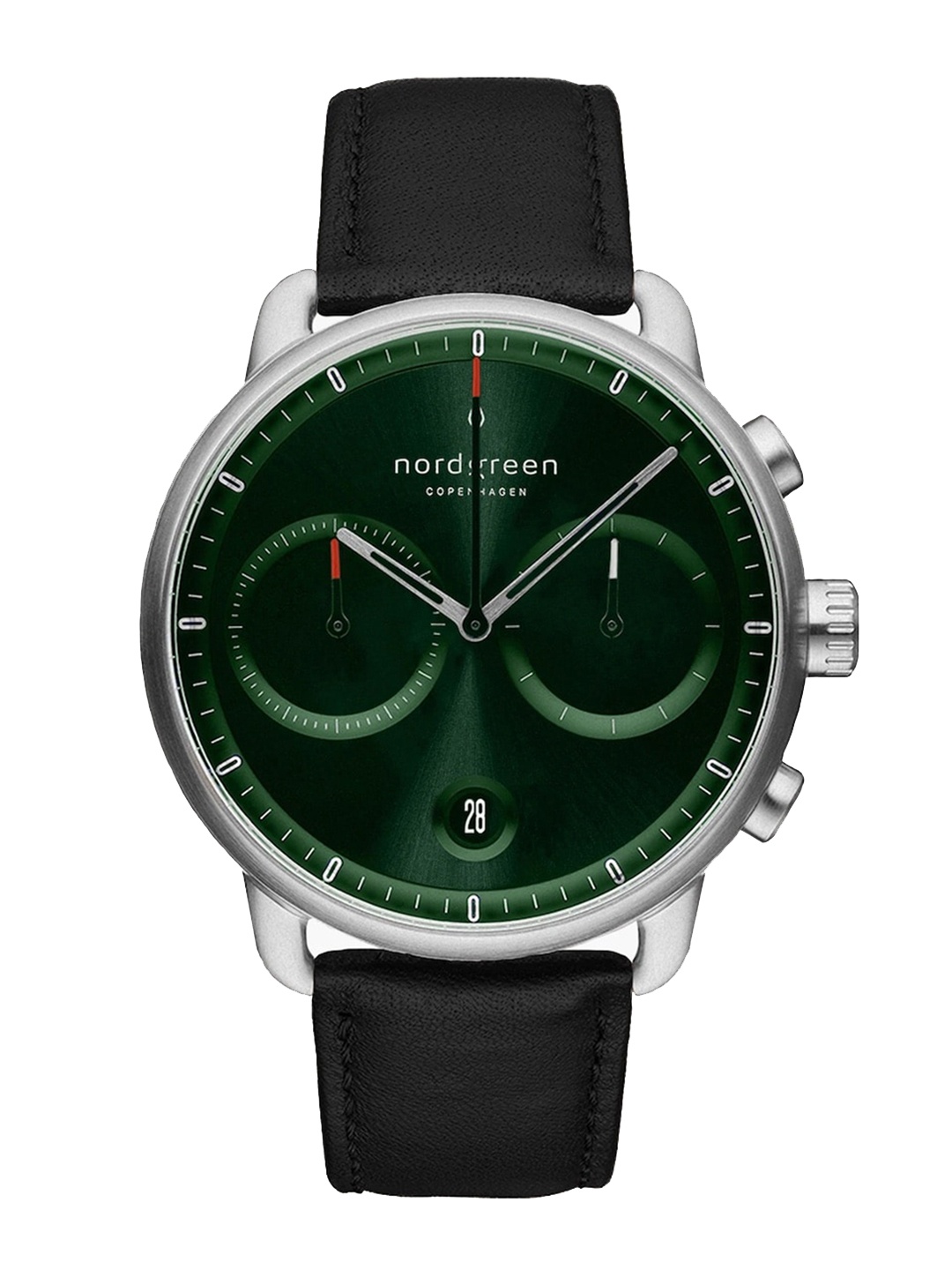 

Nordgreen Men Green Dial & Black Leather Textured Straps Analogue Watch 5714205037581