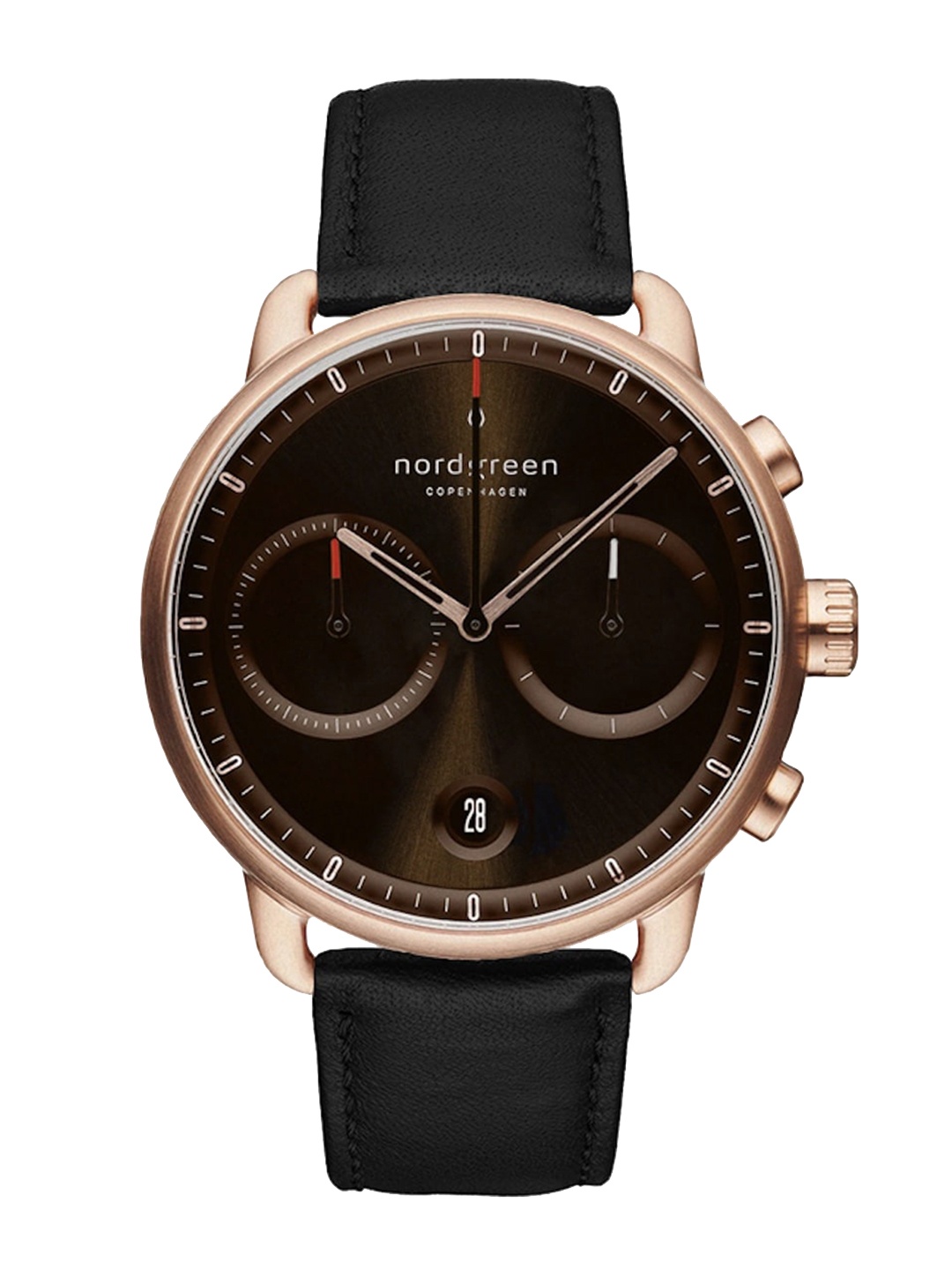 

Nordgreen Men Brown Dial & Black Leather Straps Analogue Watch 5714205037826