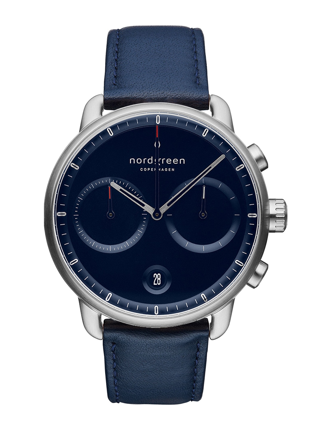 

Nordgreen Men Blue Dial & Blue Leather Straps Analogue Watch 5714205010669, Silver