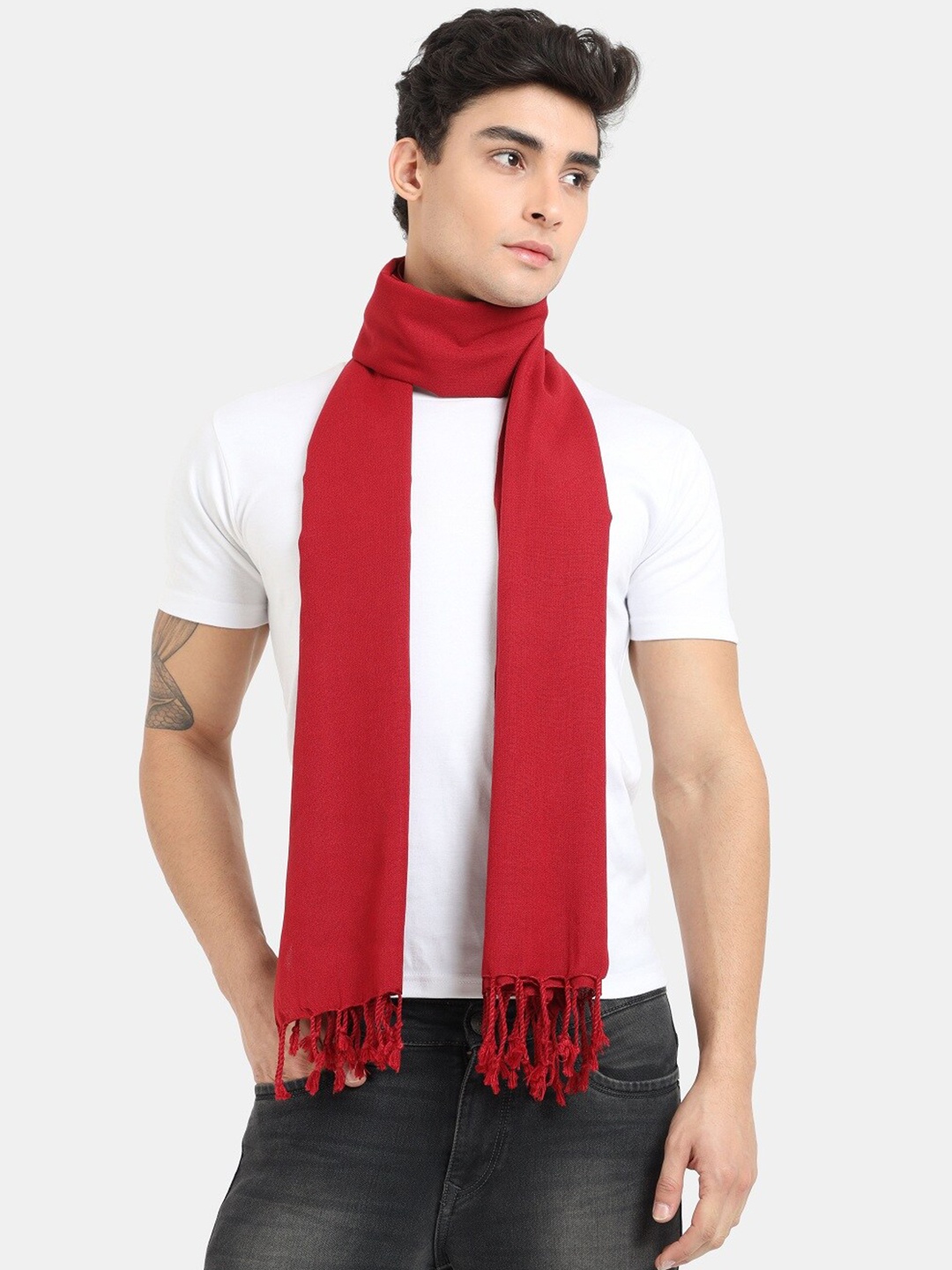 

thickskin Men Red Solid Stole