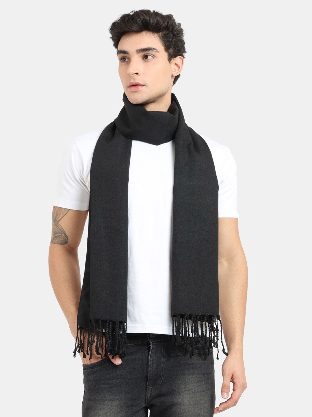 

thickskin Men Black Solid Stole