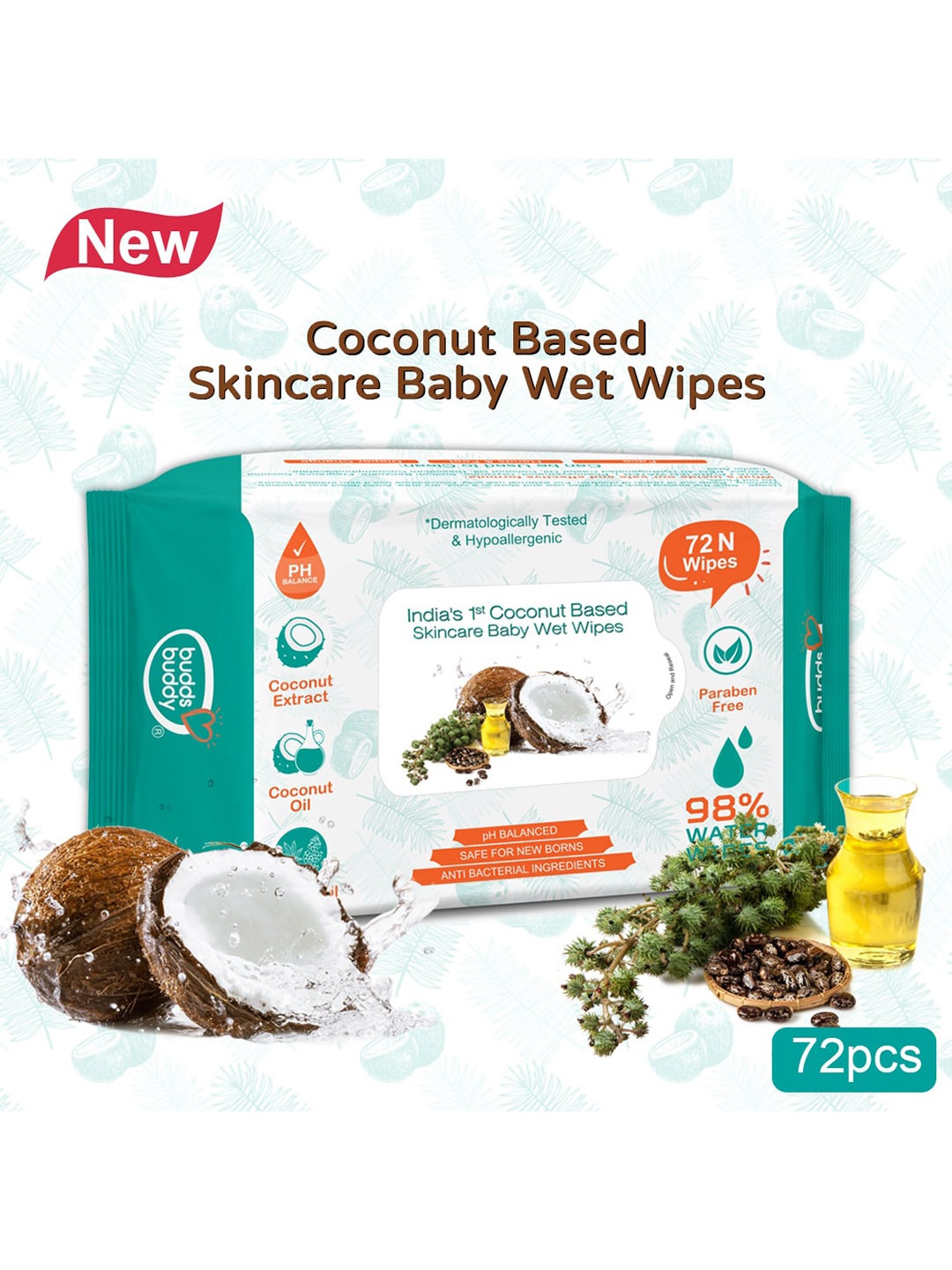 

BUDDSBUDDY White Coconut Based Baby Wet Wipes