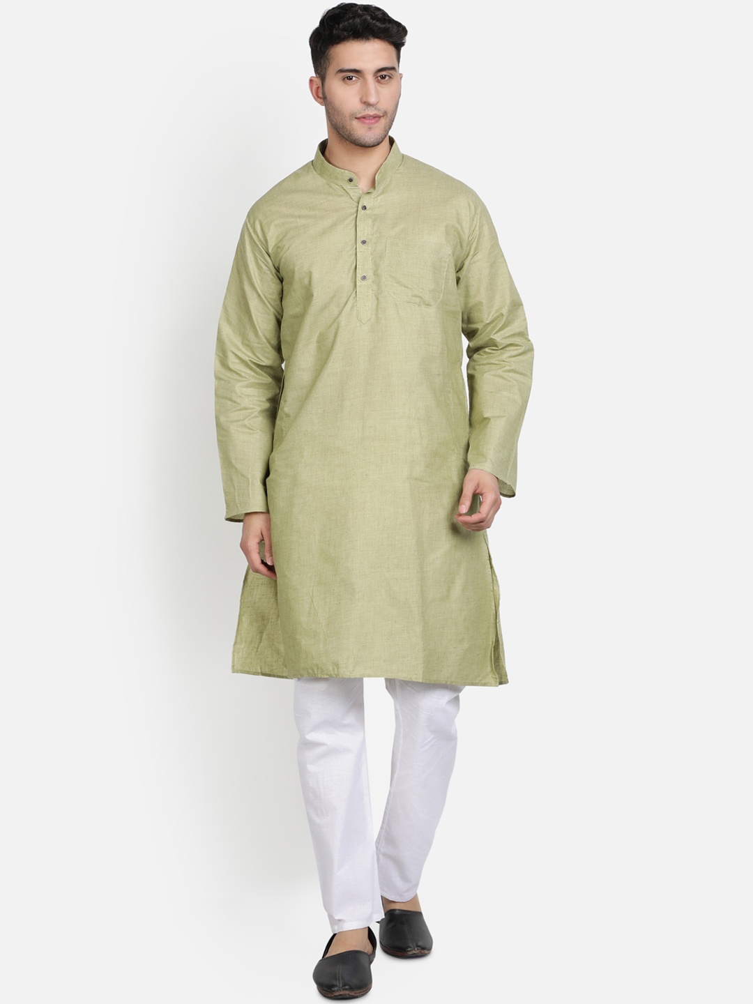 

Armaan Ethnic Men Green Pure Cotton Kurta with Pyjamas