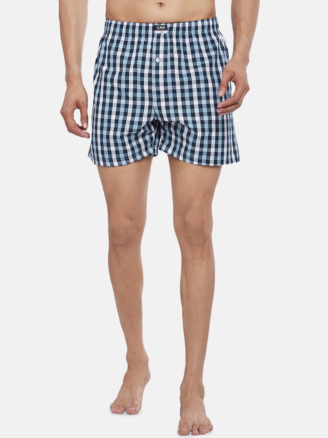 

Ajile by Pantaloons Men Blue & White Checked Pure Cotton Boxers 8905500251544