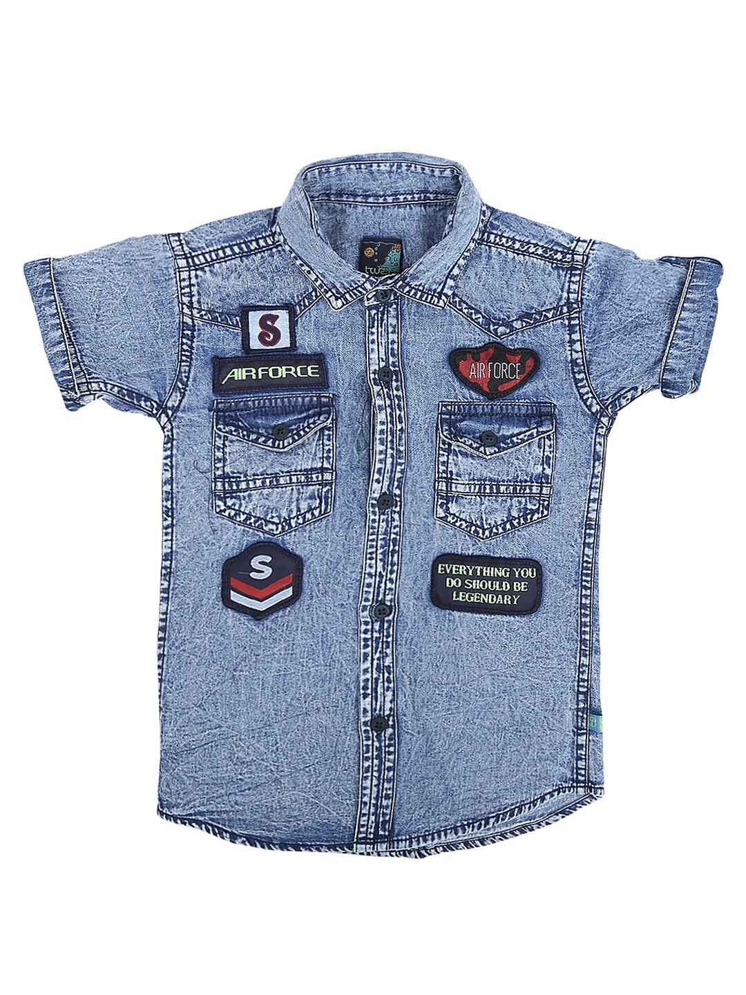 

V-Mart Boys Blue Classic Printed Casual Shirt