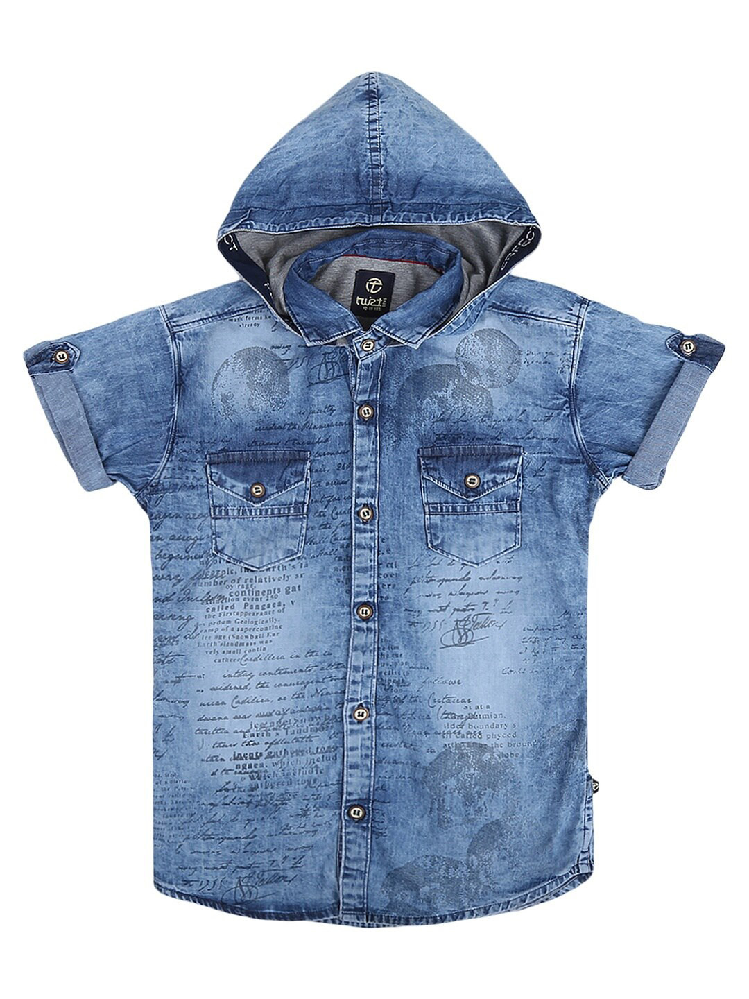 

V-Mart Boys Blue Classic Regular Fit Faded Casual Shirt