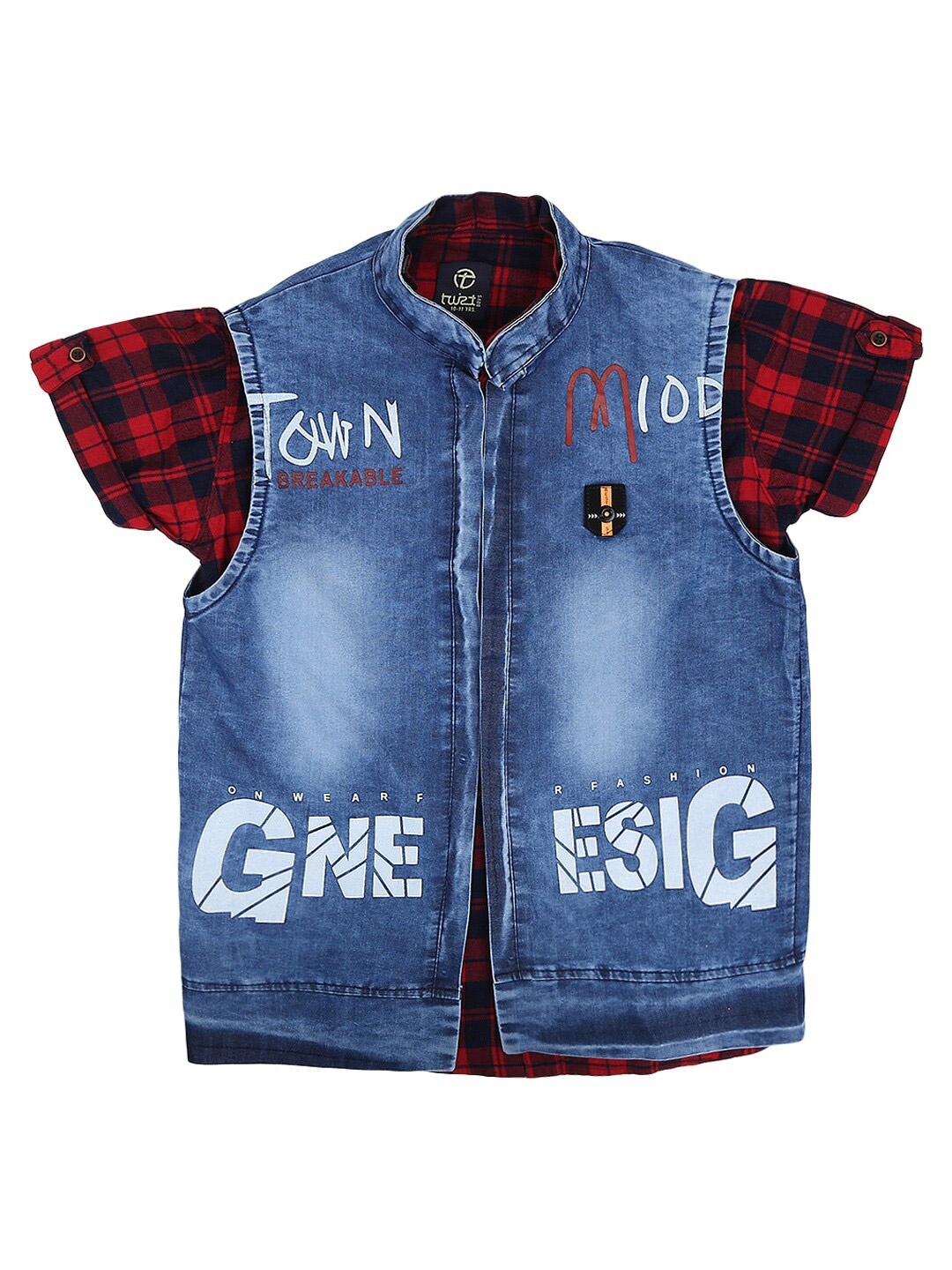 

V-Mart Boys Red Classic Printed Casual Shirt