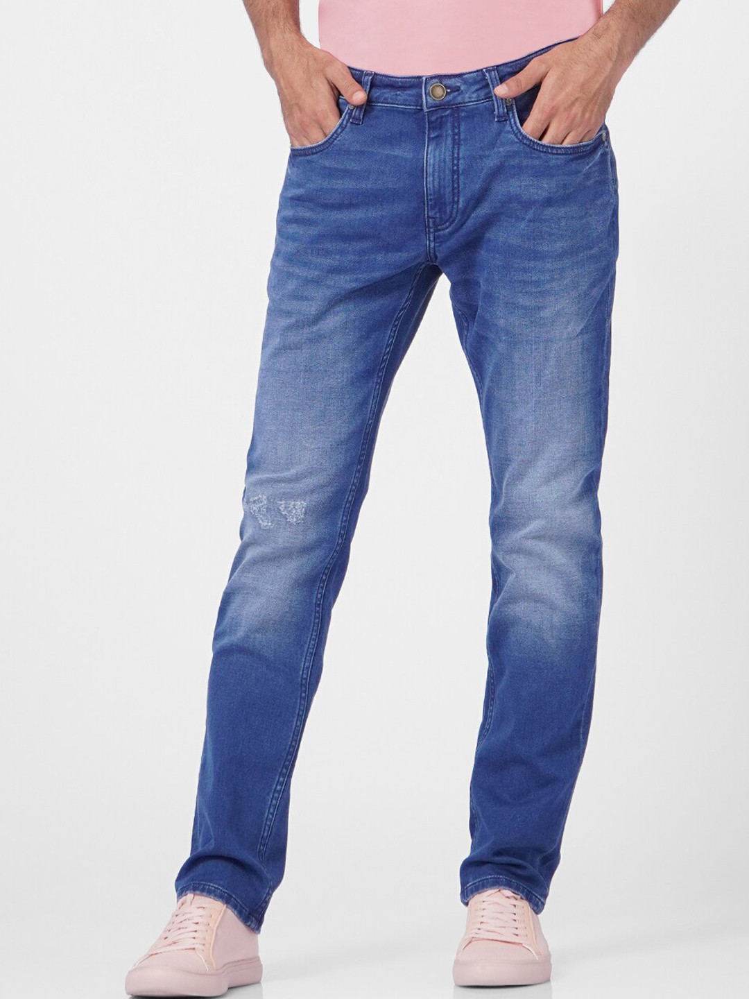 

Jack & Jones Men Blue Low Distress Heavy Fade Jeans