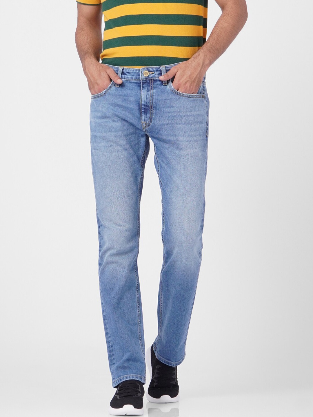 

Jack & Jones Men Blue Straight Fit Mildly Distressed Heavy Fade Jeans