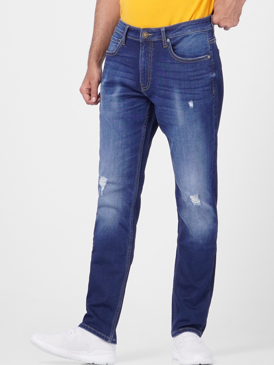 

Jack & Jones Men Blue Slim Fit Low Distress Heavy Fade Jeans