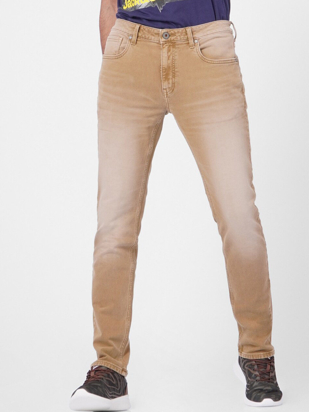 

Jack & Jones Men Beige Regular Fit Jeans
