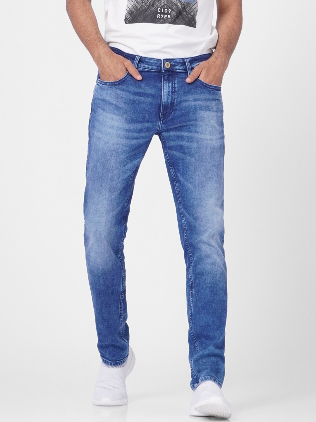 

Jack & Jones Men Blue Slim Fit Slash Knee Light Fade Jeans