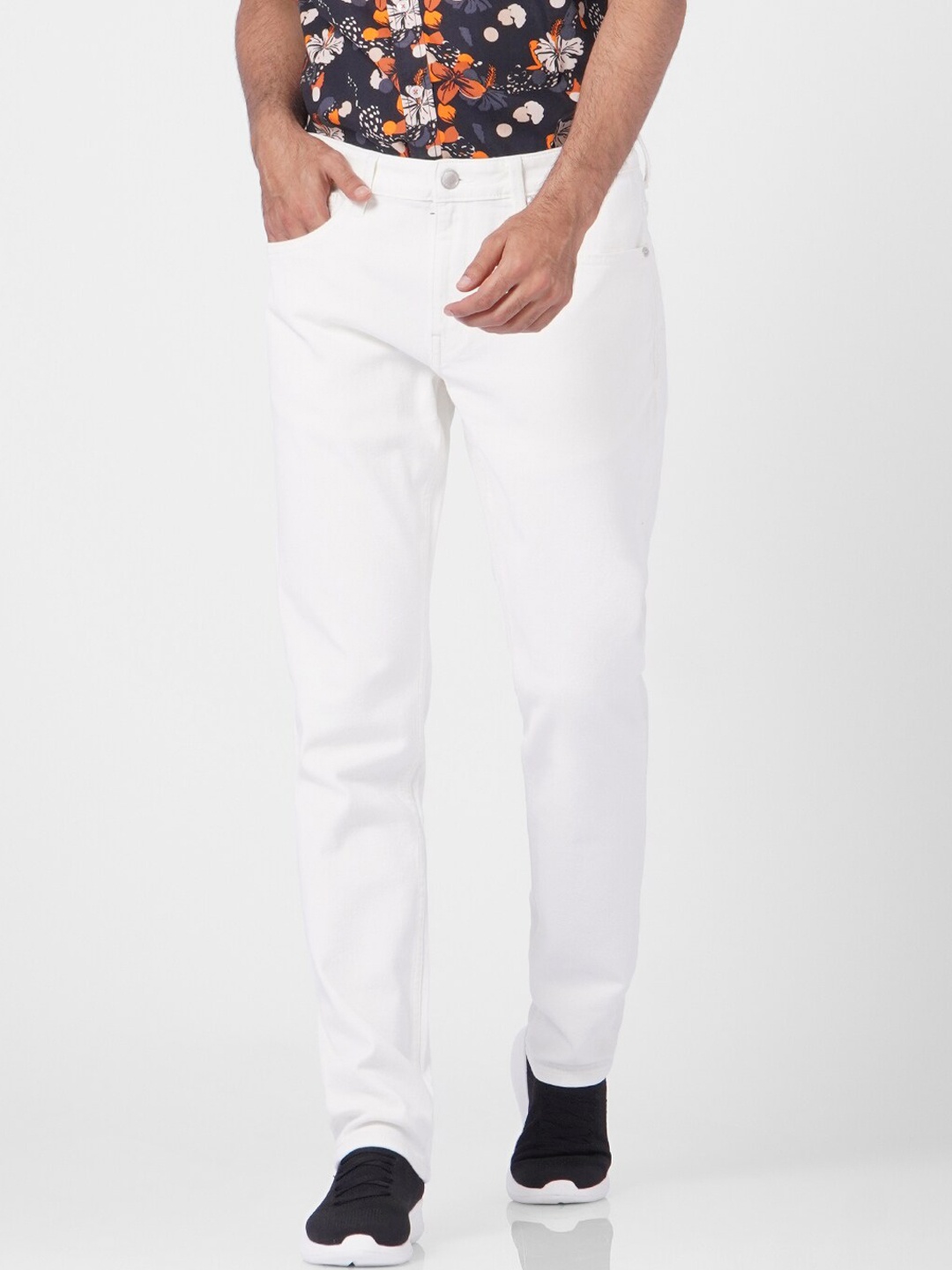 

Jack & Jones Men White Slim Fit Jeans