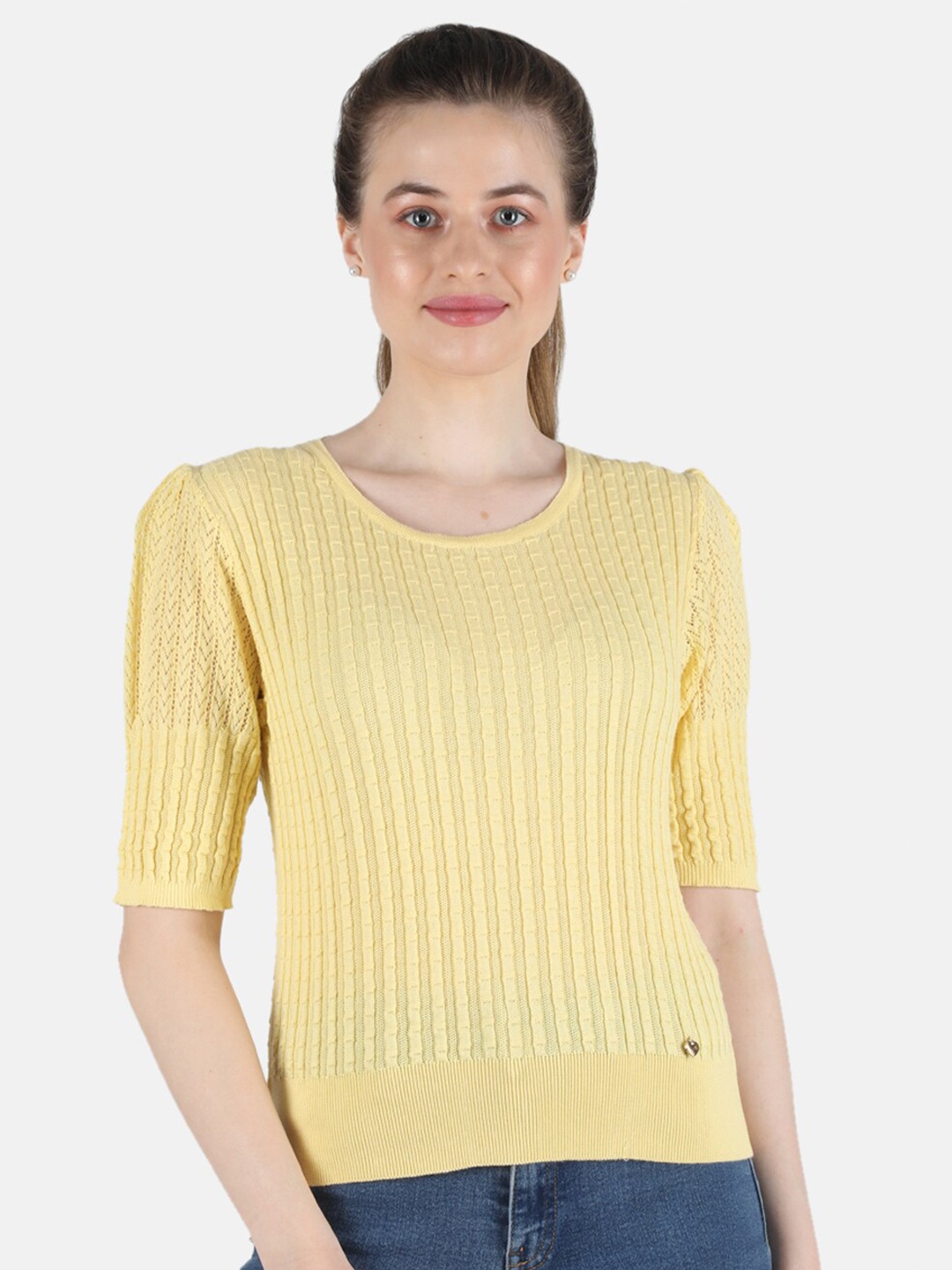 

Monte Carlo Yellow Round Neck Top