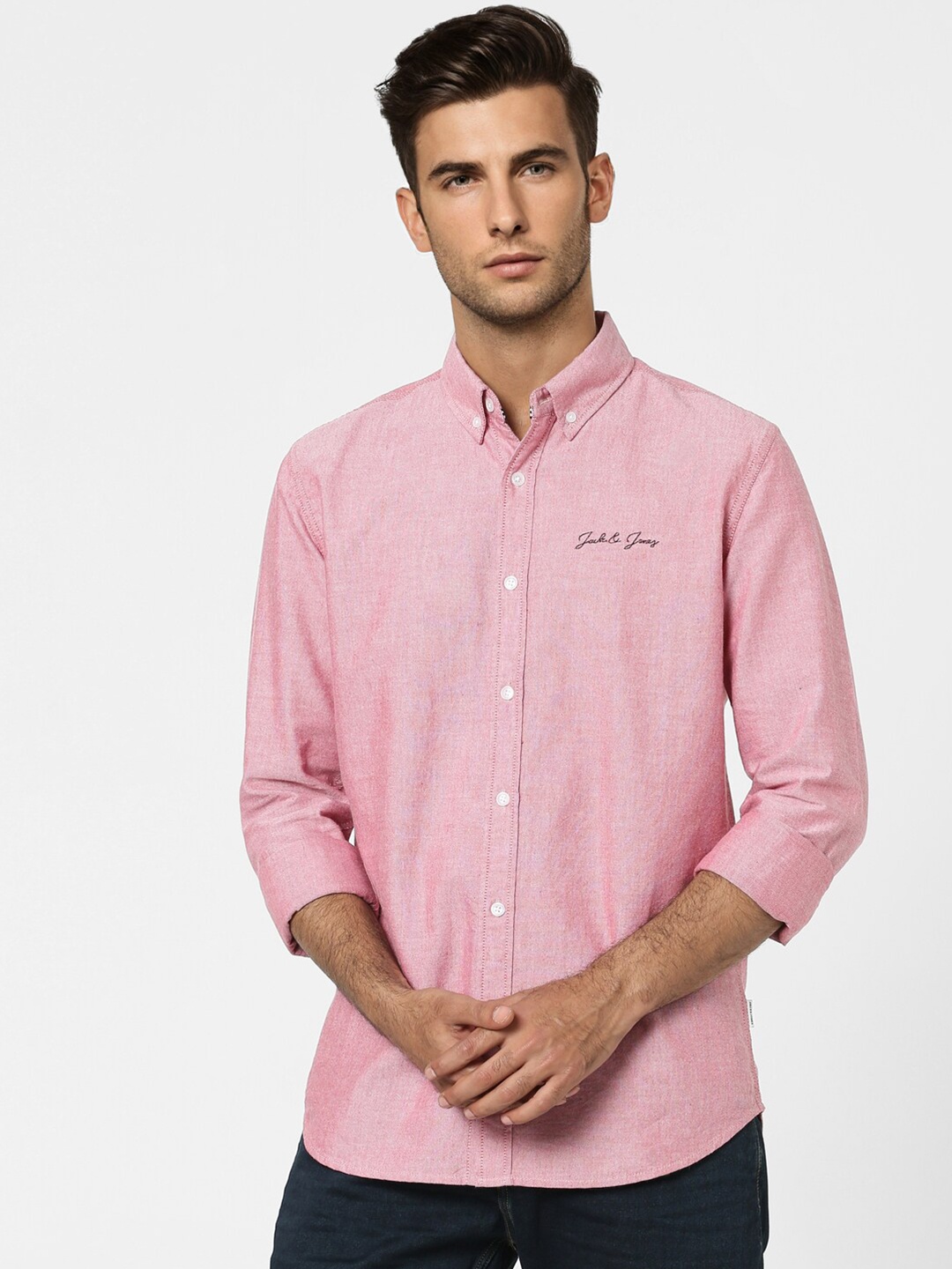 

Jack & Jones Men Red Slim Fit Cotton Casual Shirt