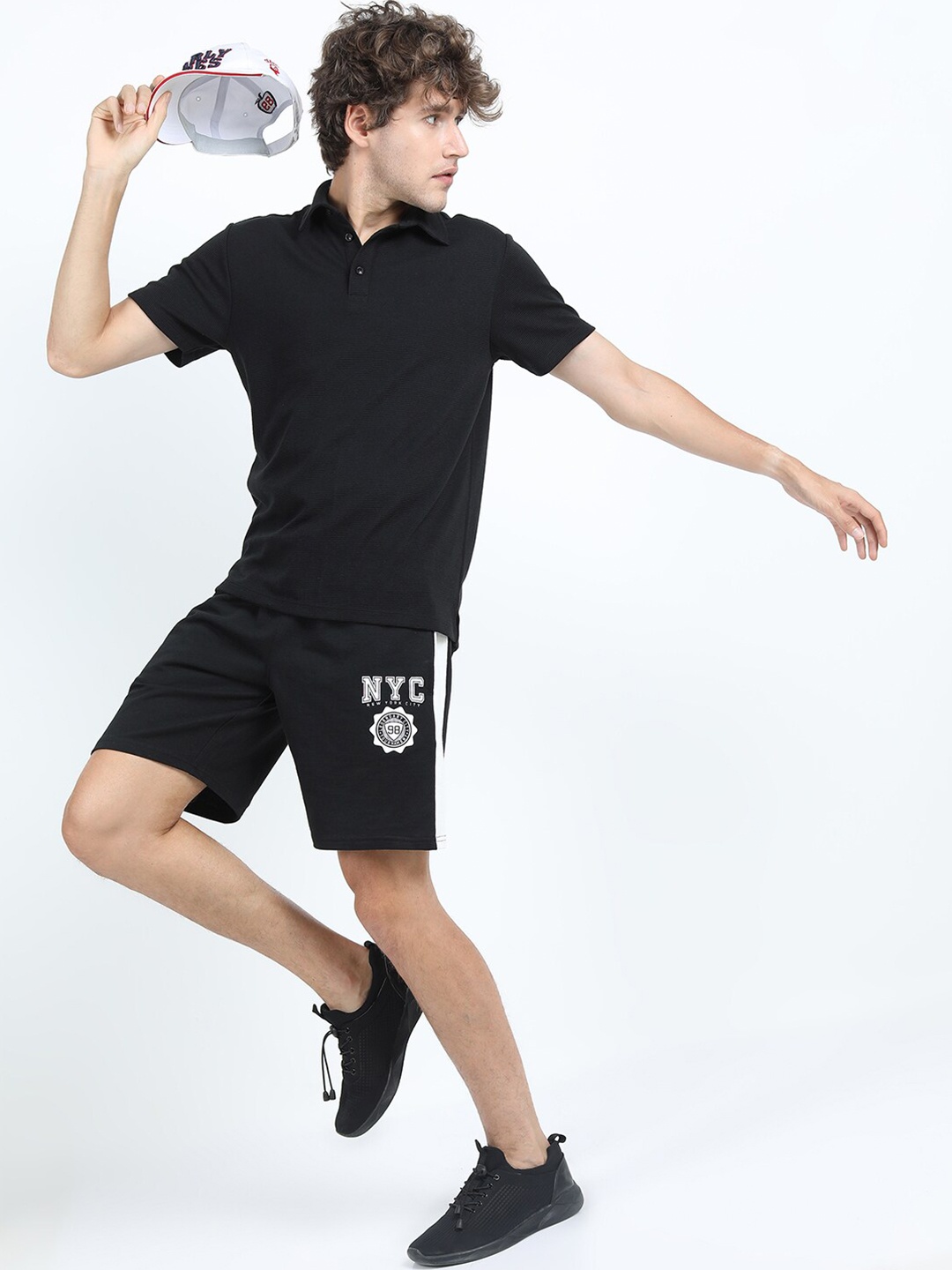 

KETCH Structured Polo Collar Regular Fit T-shirt, Black