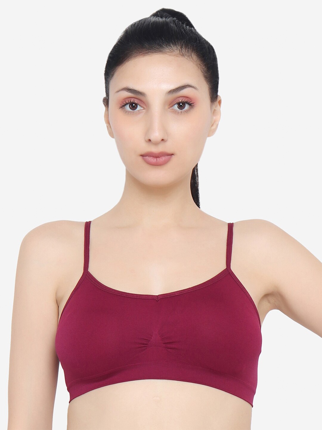 

XOXO Design Maroon Non Padded Sports Bra