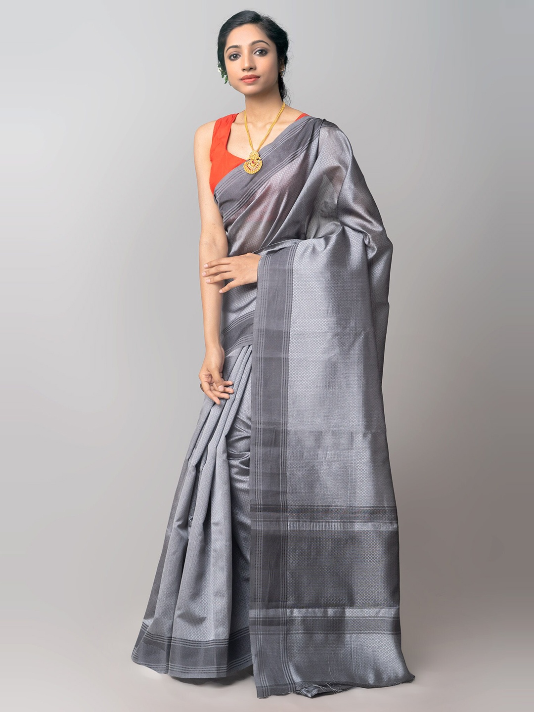 

Unnati Silks Grey Woven Design Art Silk Patola Saree