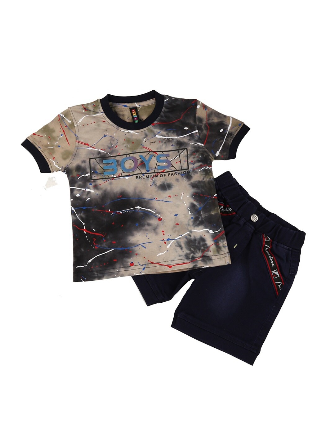 

V-Mart Kids Blue Pure Cotton T-shirt with Shorts