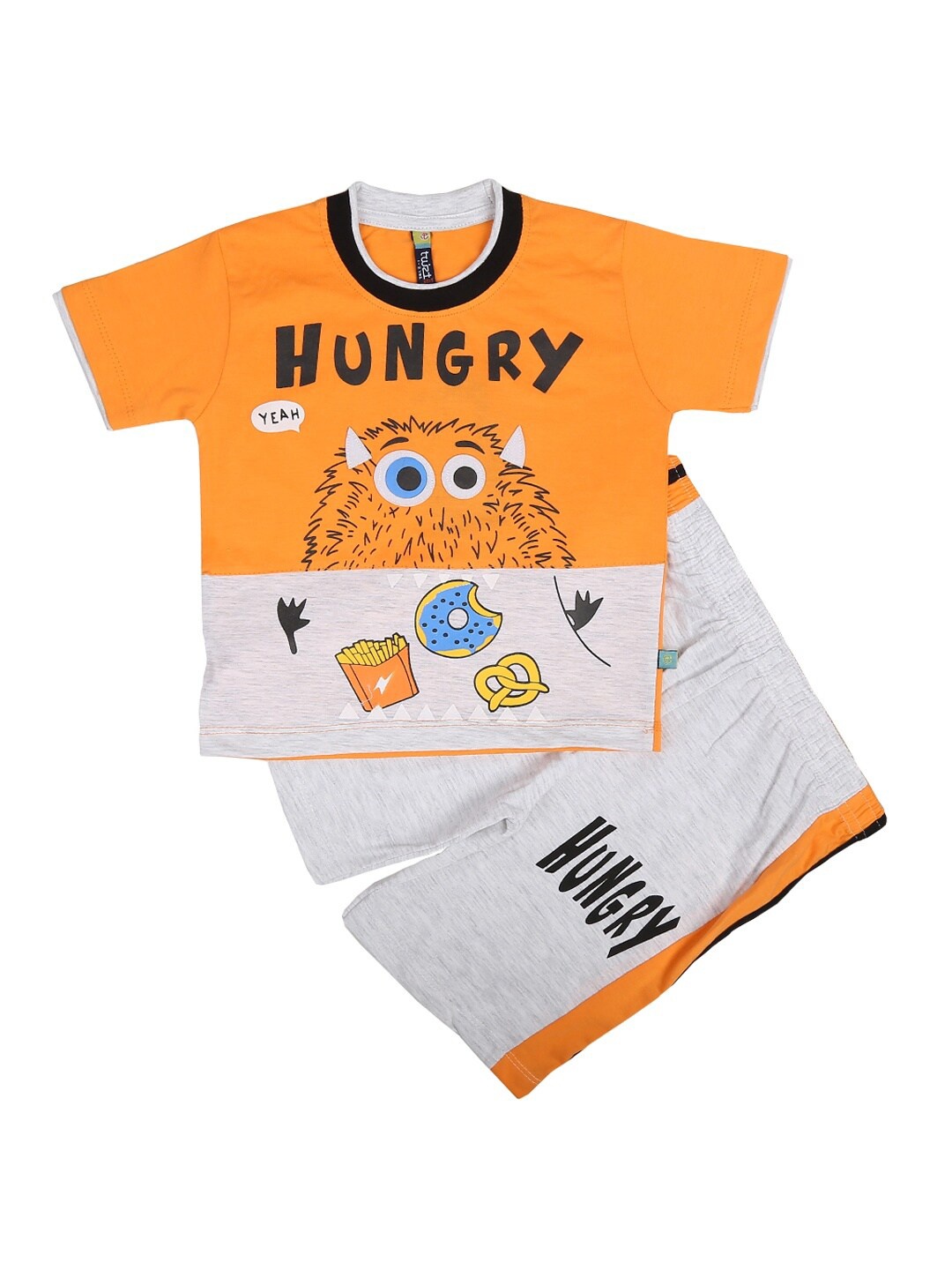 

V-Mart Unisex Kids Orange T-shirt with Shorts