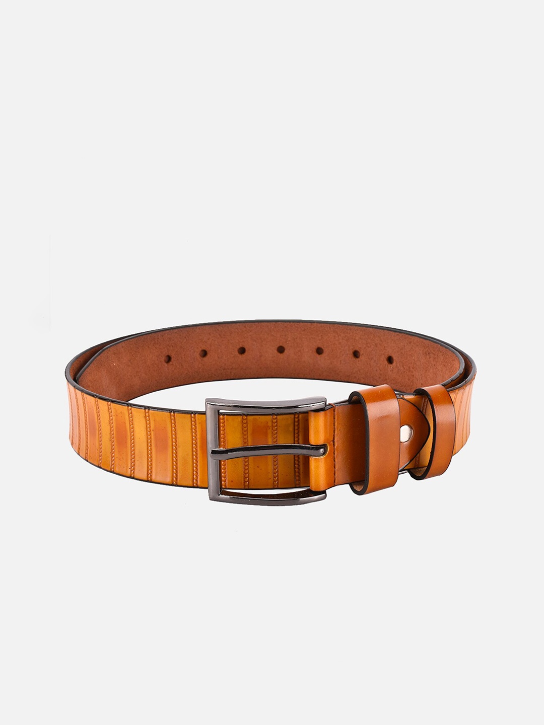 

BuckleUp Men Tan Brown Textured Belt