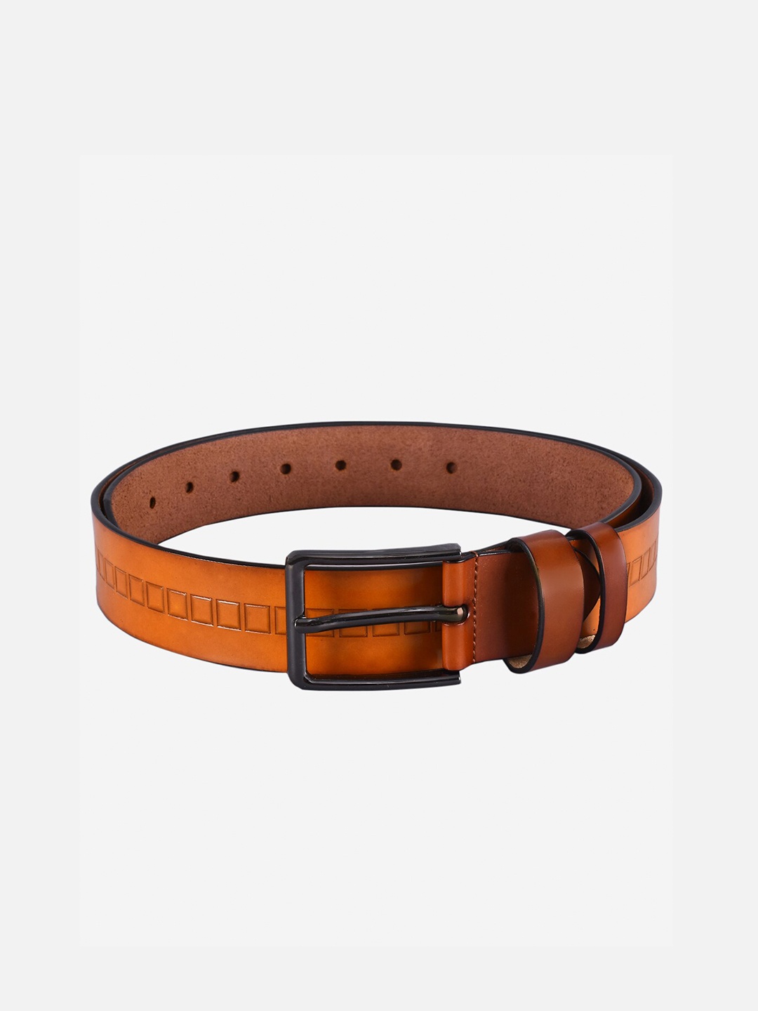 

BuckleUp Men Tan Textured Leather Belt