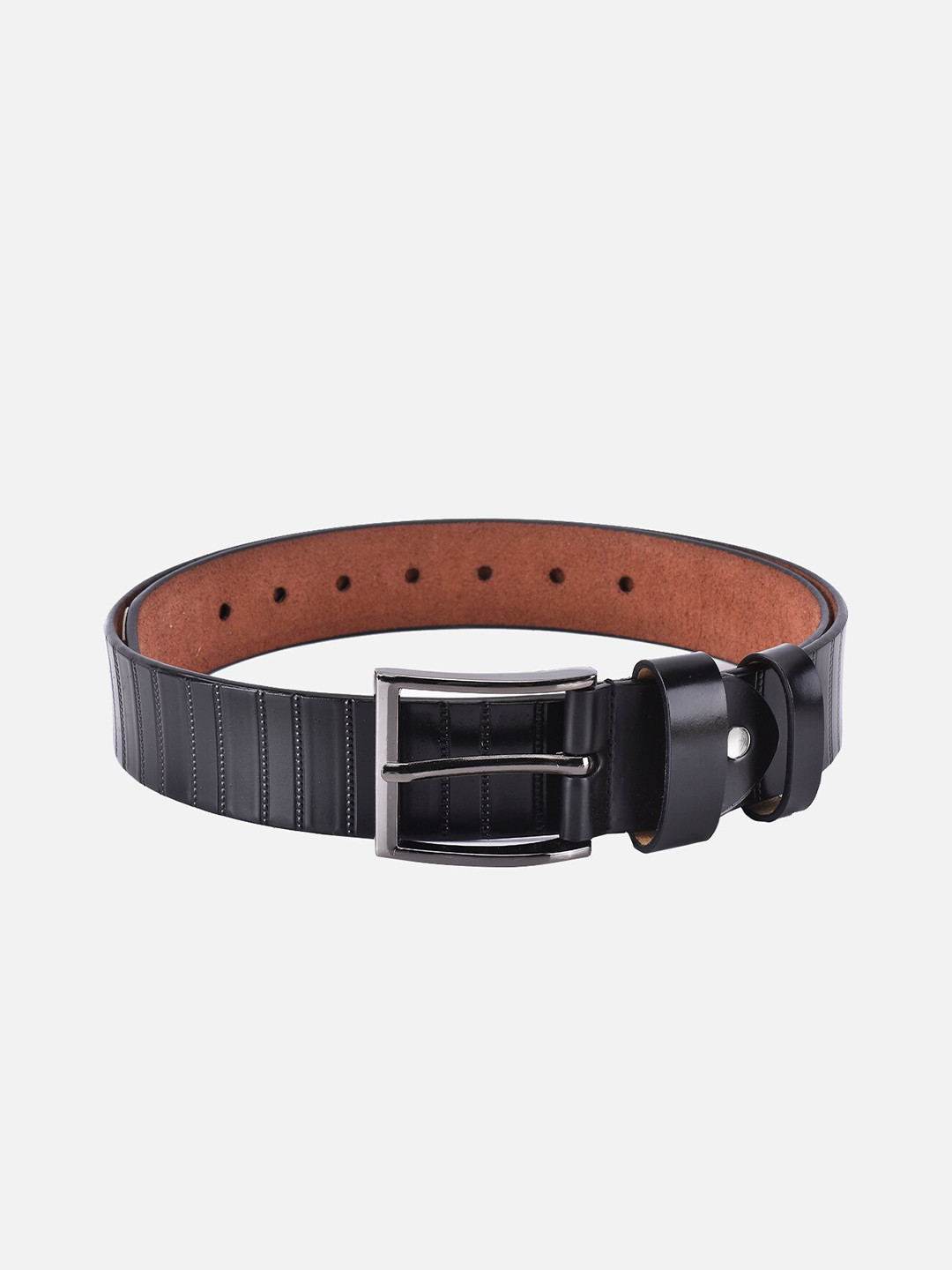 

BuckleUp Men Black Textured Belt