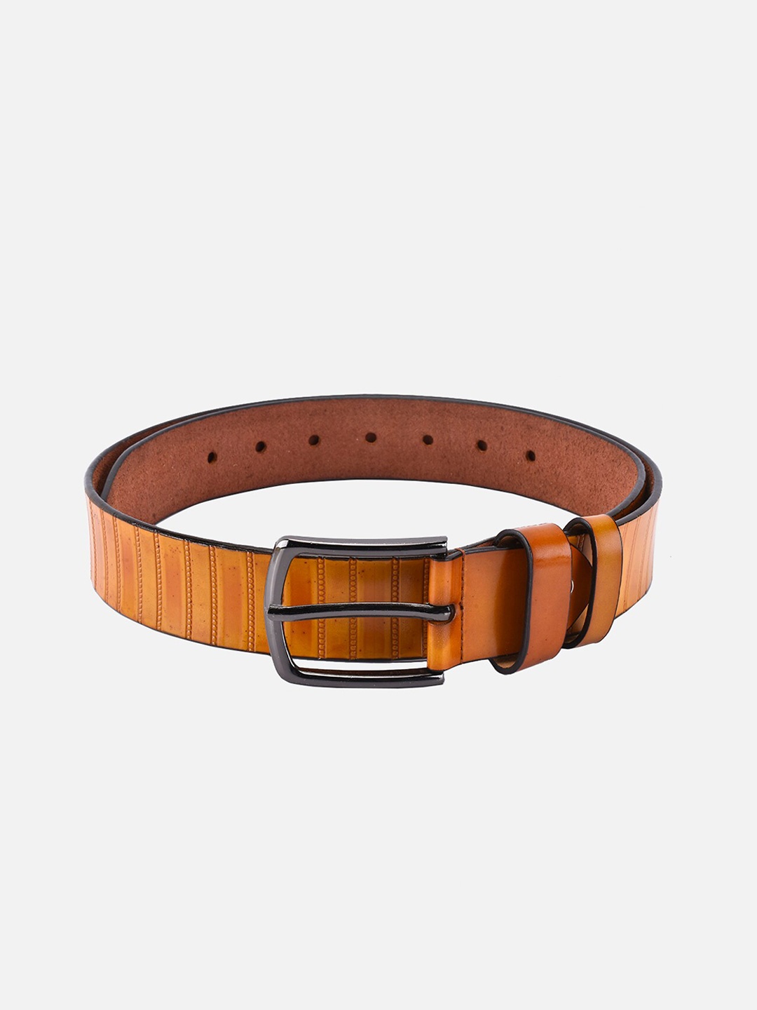 

BuckleUp Men Tan Textured Formal Belt