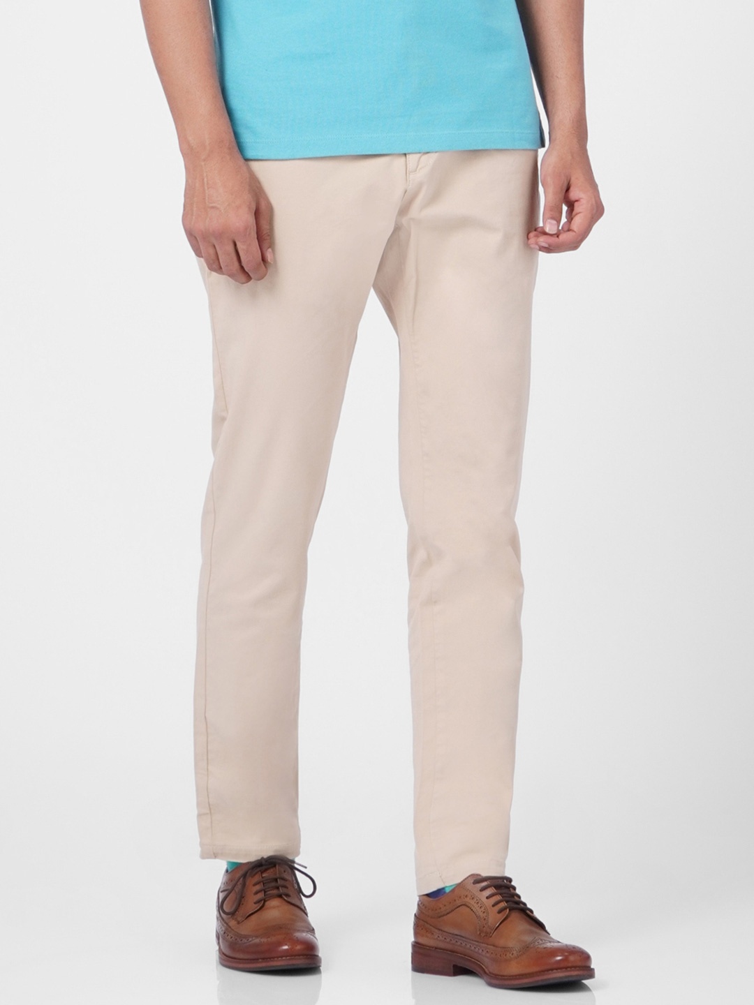 

Jack & Jones Men Beige Chinos Trousers