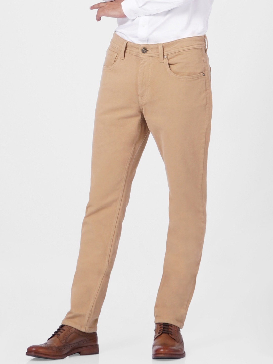 

Jack & Jones Men Brown Solid Trousers