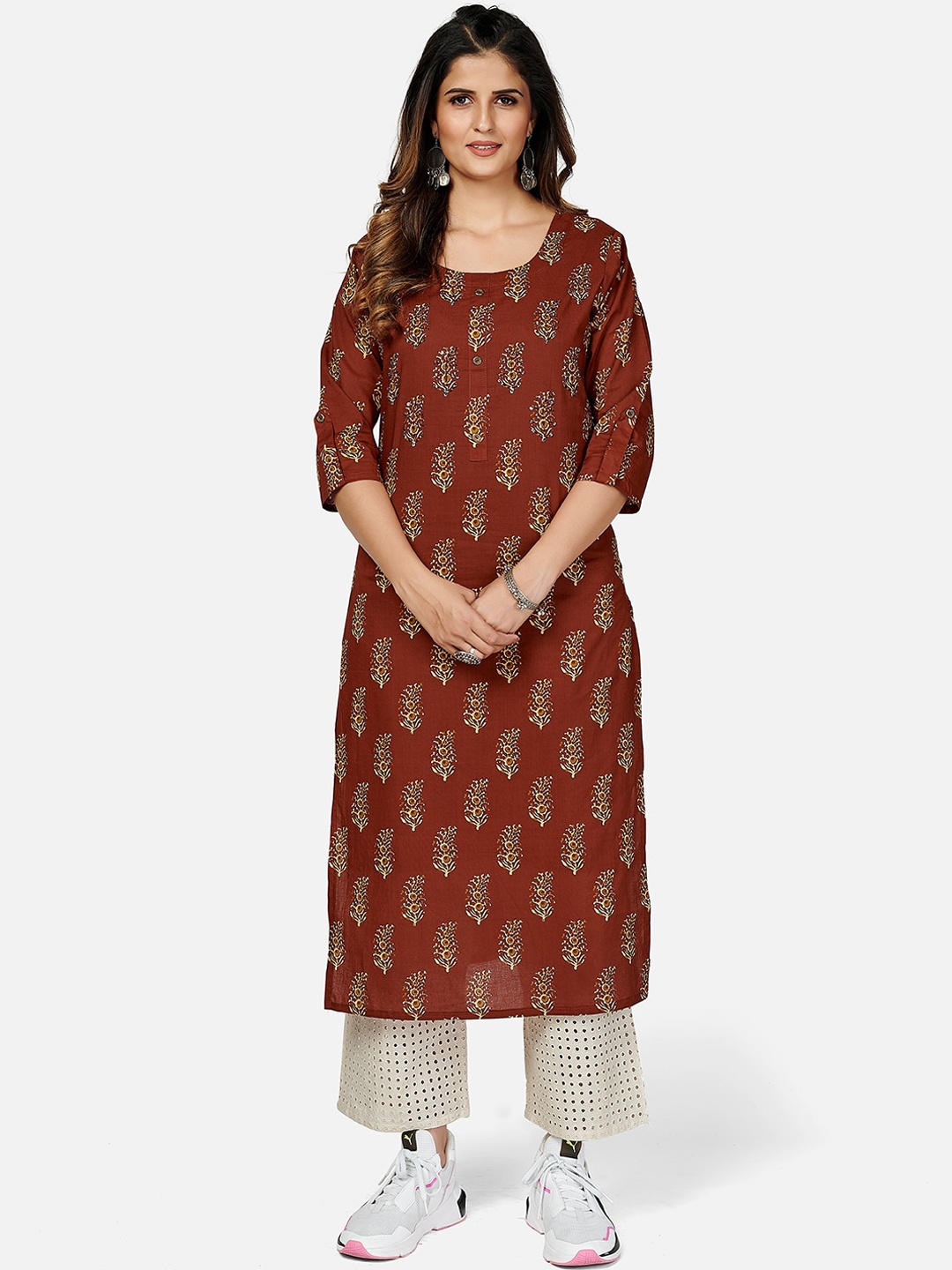 

KALINI Women Red Ethnic Motifs Printed Kurta