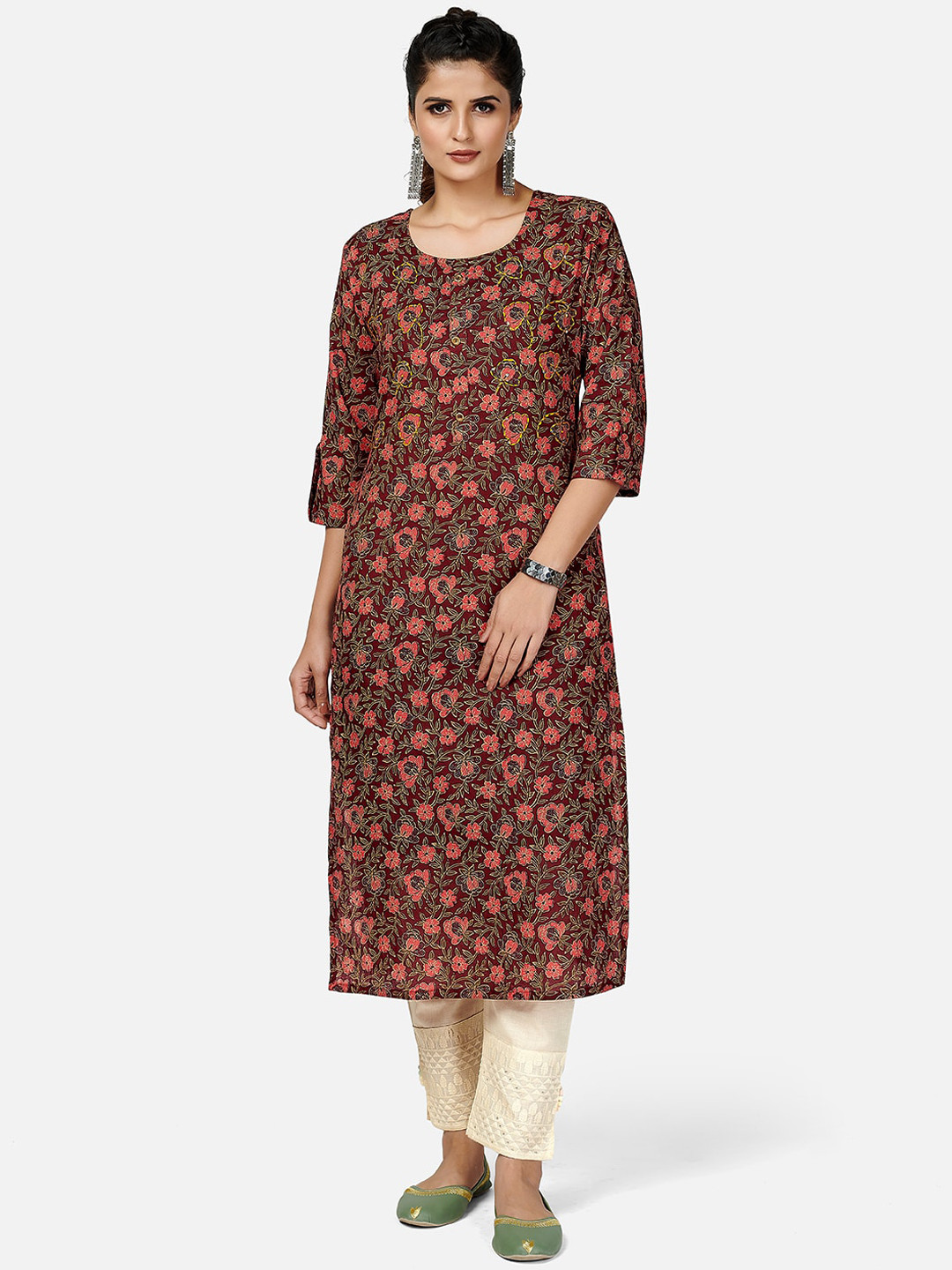 

KALINI Women Purple Ethnic Motifs Printed Kurta