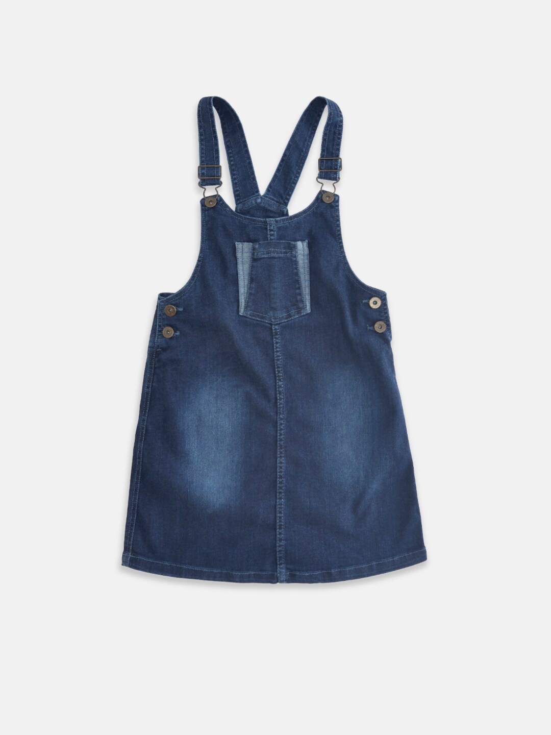 

Pantaloons Junior Navy Blue Pure Cotton Dungaree Dress
