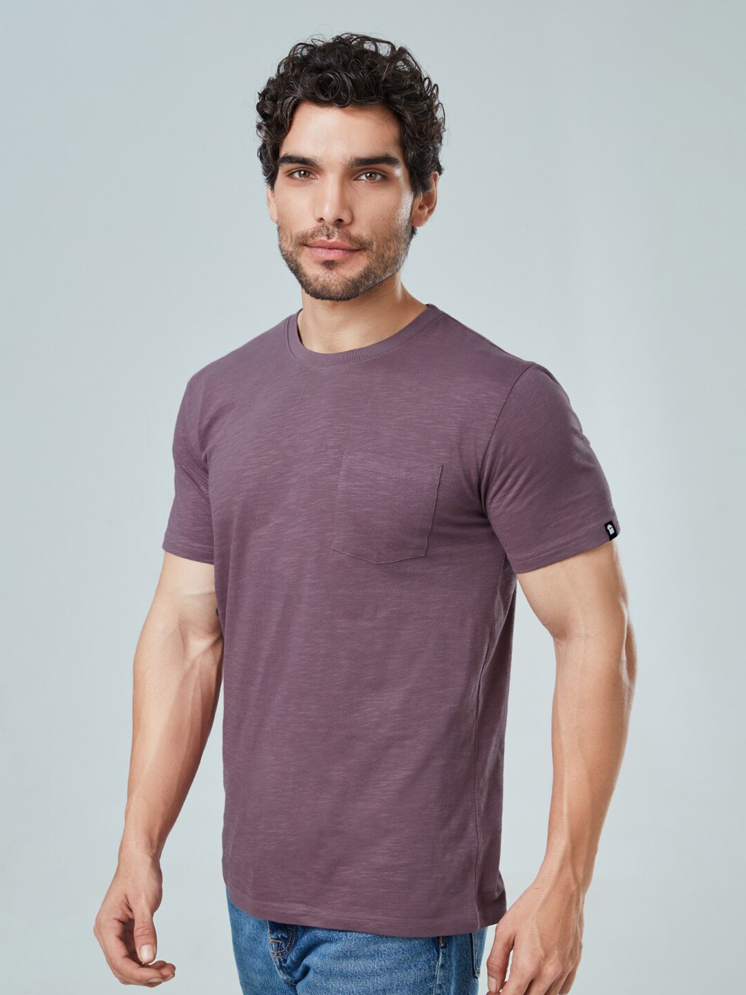 

The Souled Store Men Mauve Cotton T-shirt
