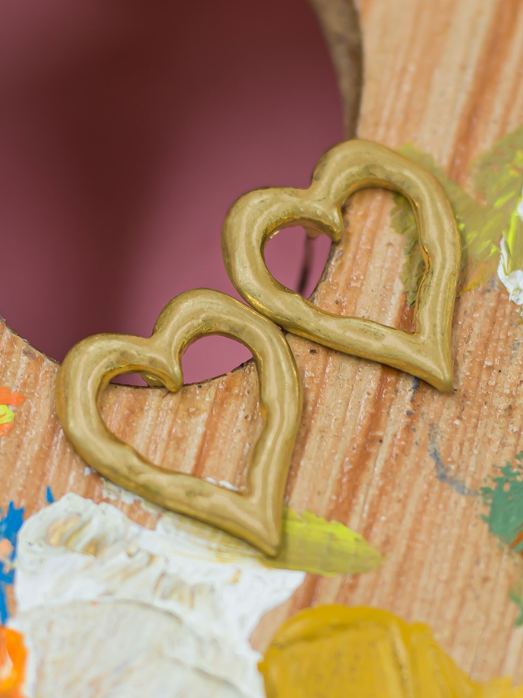 

Bellofox Gold-Plated Heart Shaped Studs Earrings