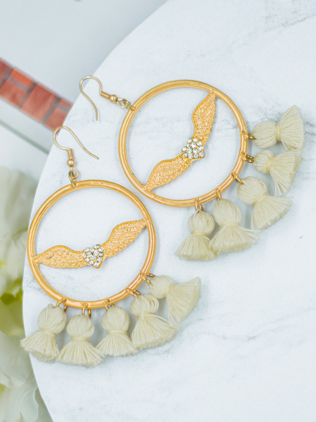 

Bellofox White Contemporary Hoop Earrings