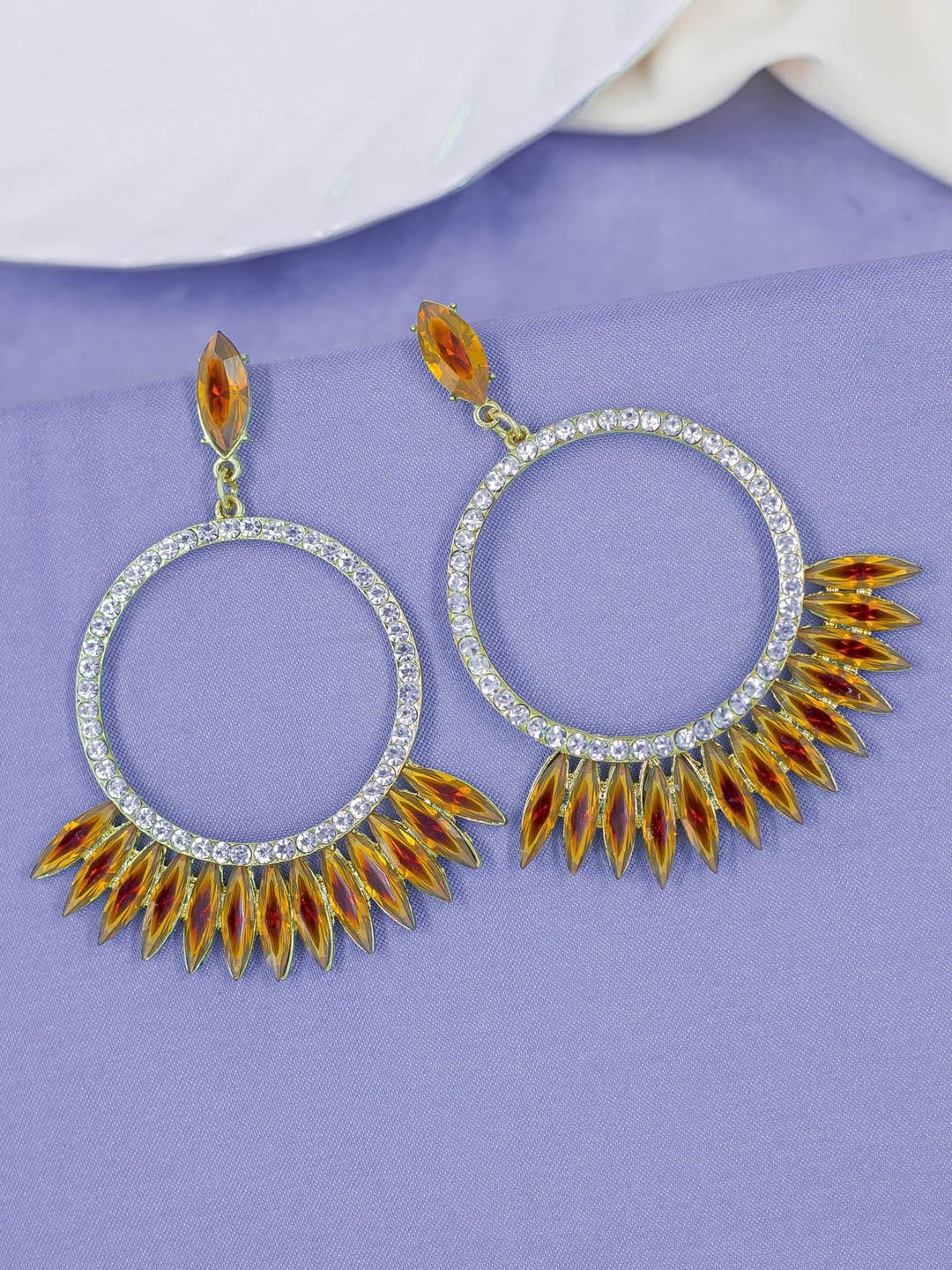 

Bellofox Orange Statement Drop Earrings