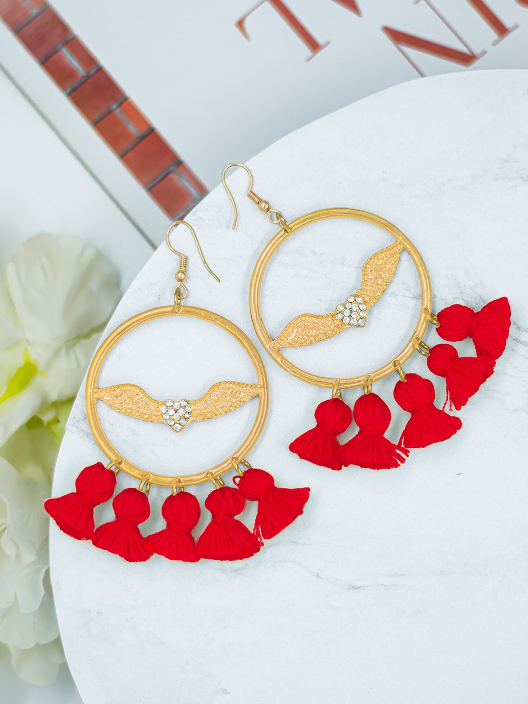 

Bellofox Red Contemporary Drop Earrings
