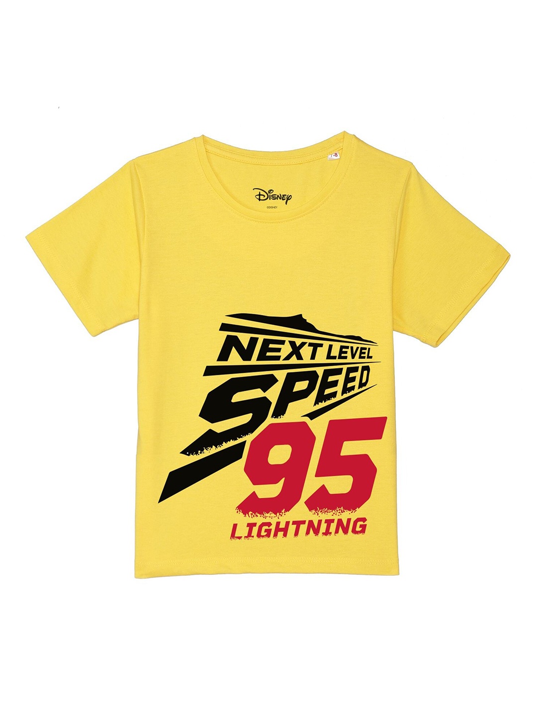 Disney by Wear Your Mind Boys Yellow Typography Printed T-shirt