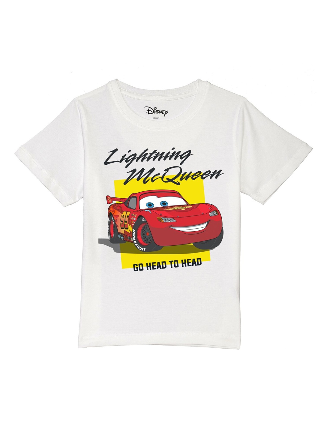 

Disney by Wear Your Mind Boys White & Red Cars Printed T-shirt