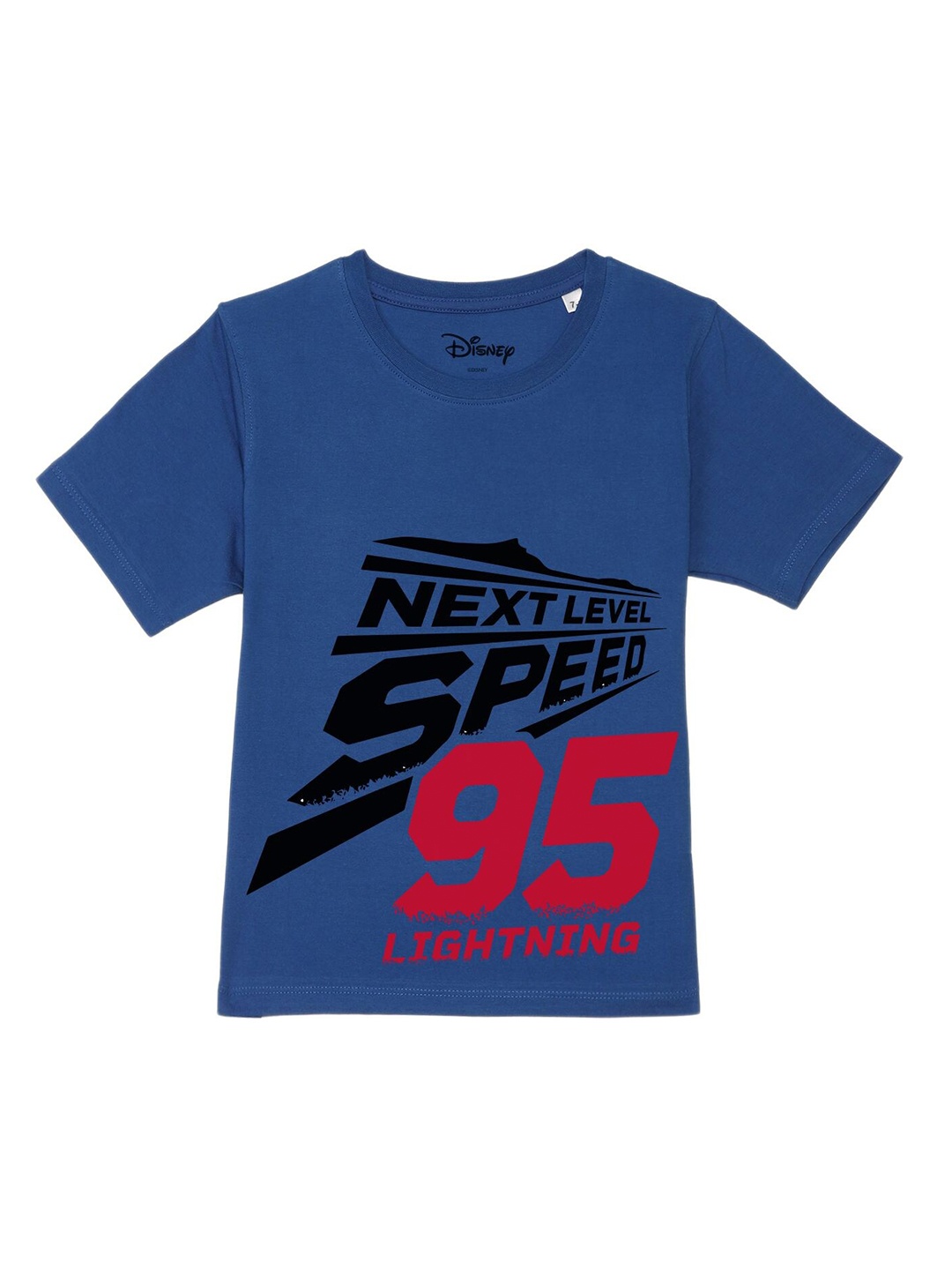 

Disney by Wear Your Mind Boys Blue & Red Typography Printed Cotton T-shirt