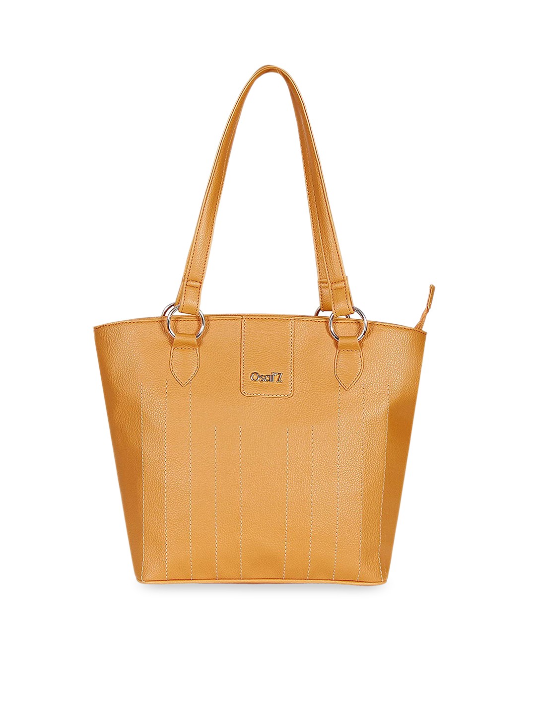 

OsaiZ Yellow Solid PU Structured Shoulder Bag