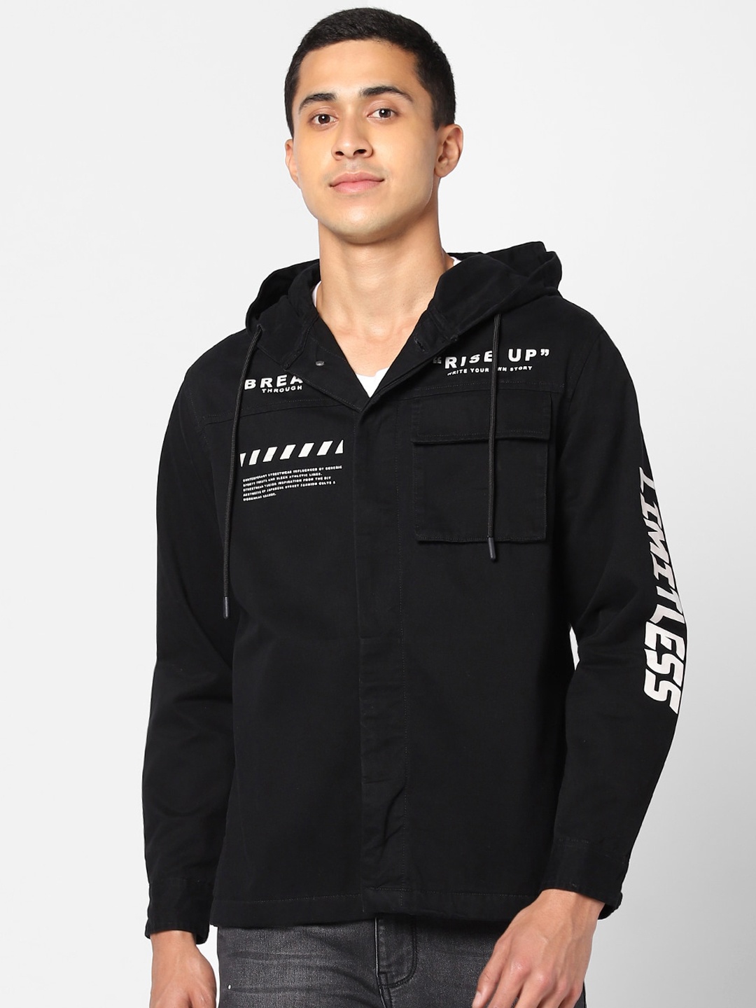 

Street Armor by Pantaloons Men Black Typography Tailored Jacket