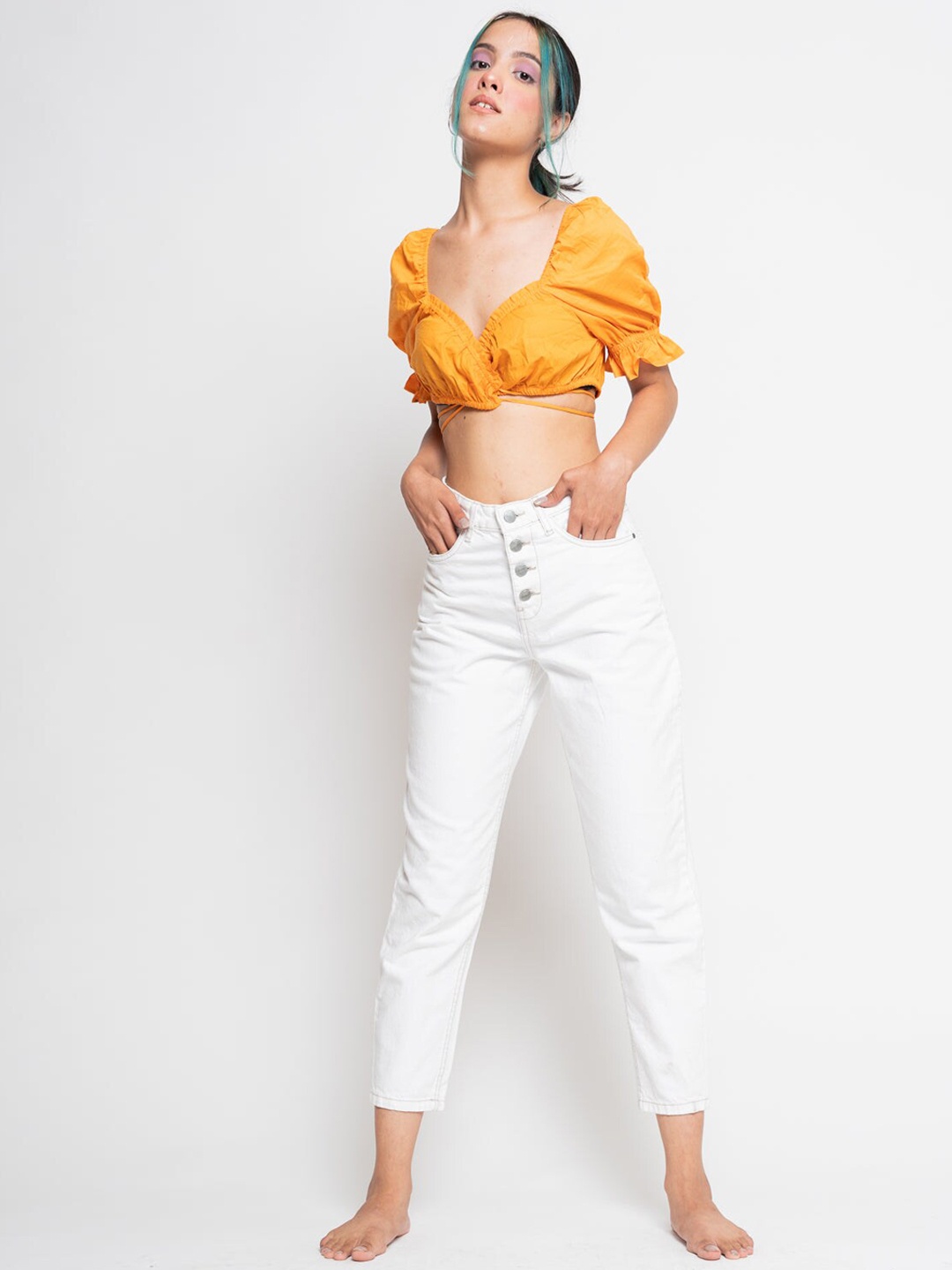 

FREAKINS Women White High-Rise Tapered Fit Jeans