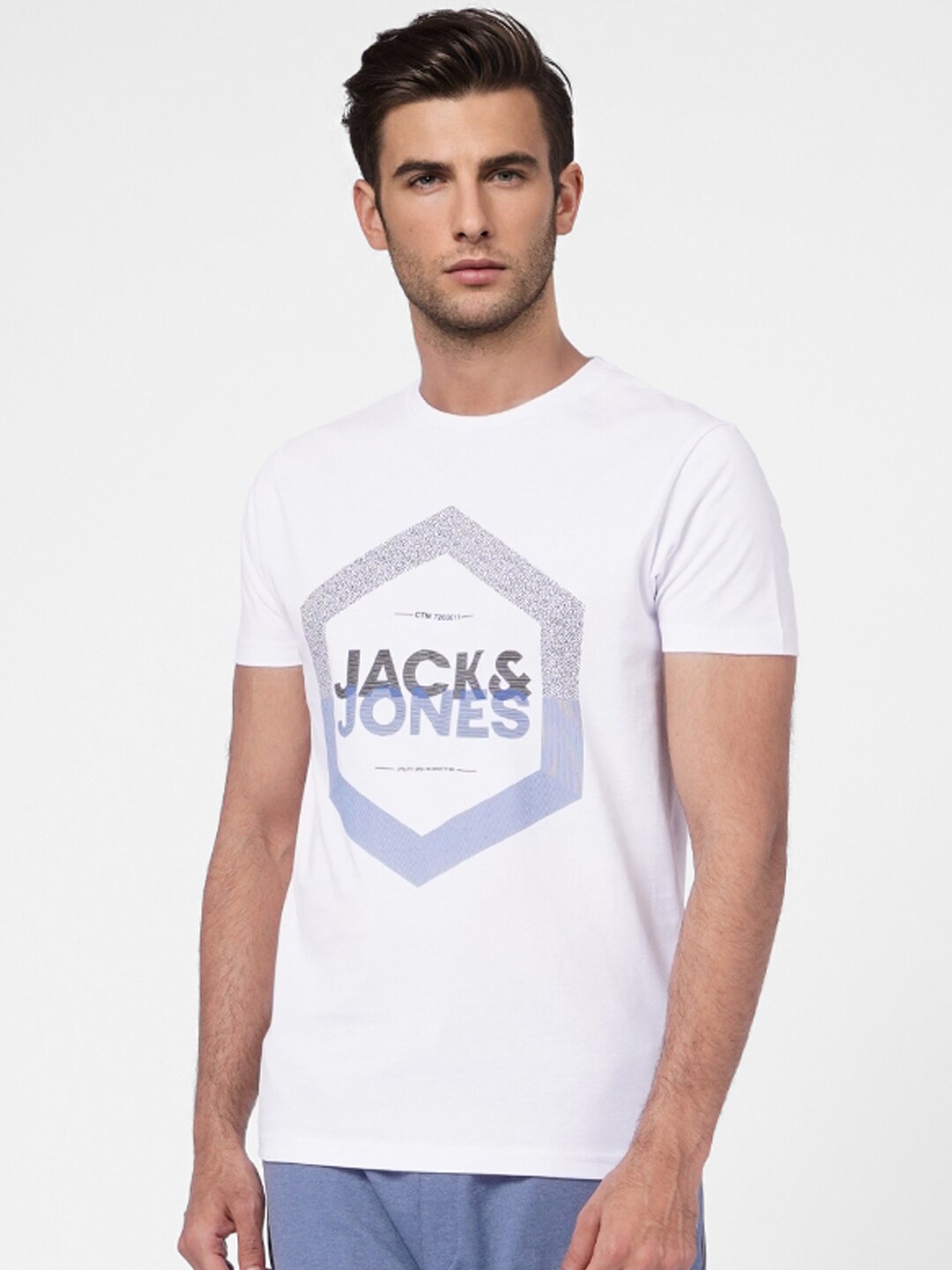 

Jack & Jones Men White Printed Slim Fit T-shirt