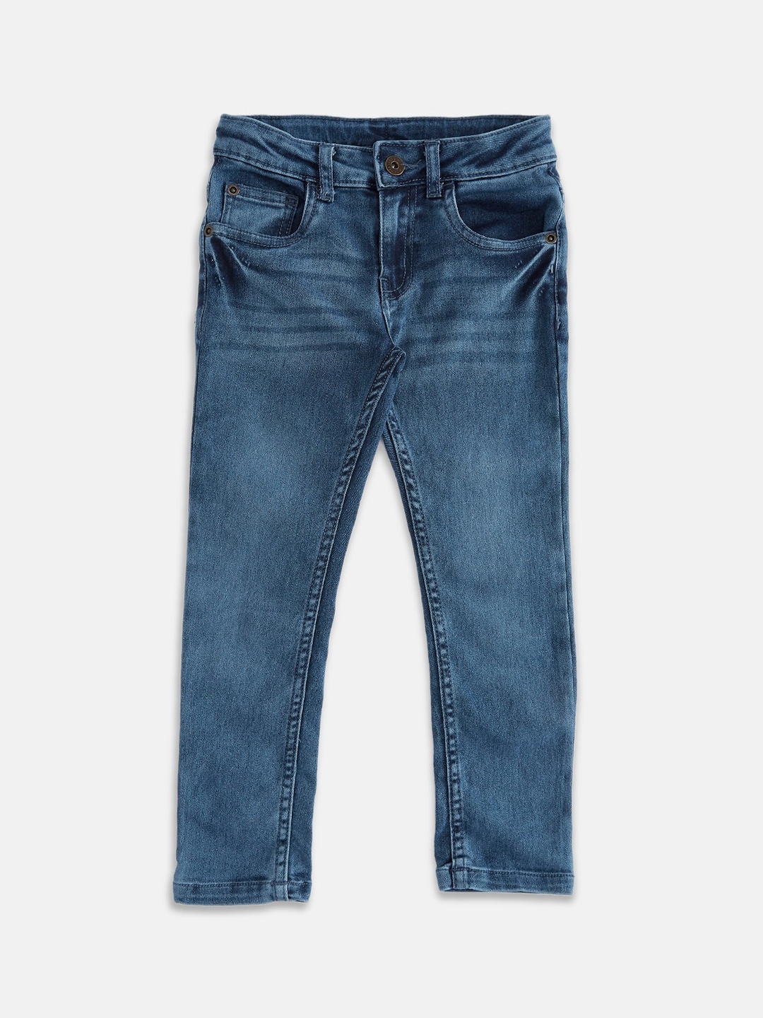 

Pantaloons Junior Boys Blue Tapered Fit Light Fade Jeans