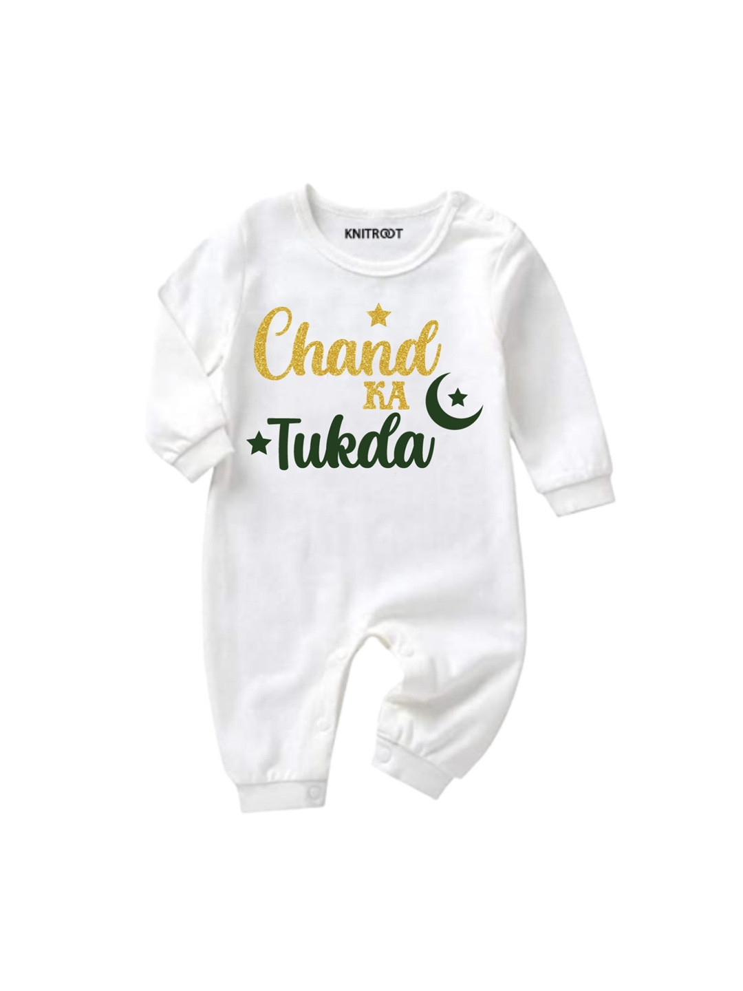 

KNITROOT Infants White Printed Cotton Bodysuit