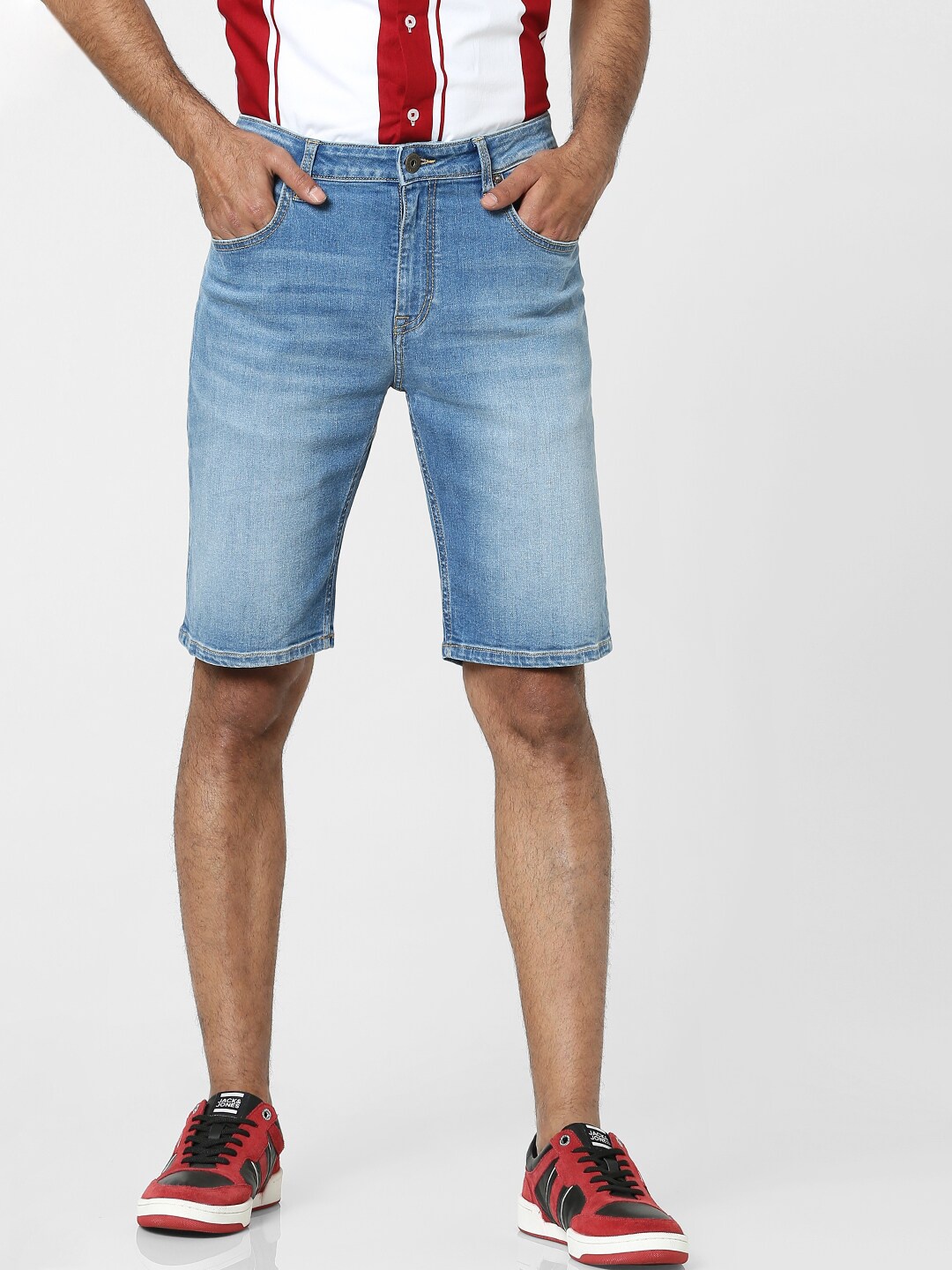 

Jack & Jones Men Blue Denim Shorts