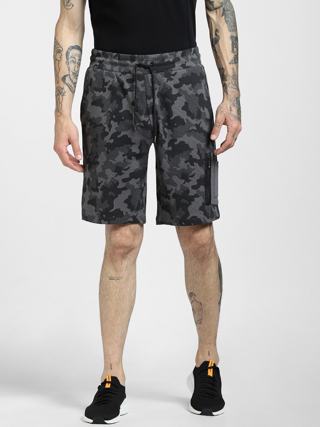 

Jack & Jones Men Black Slim Fit Sports Shorts