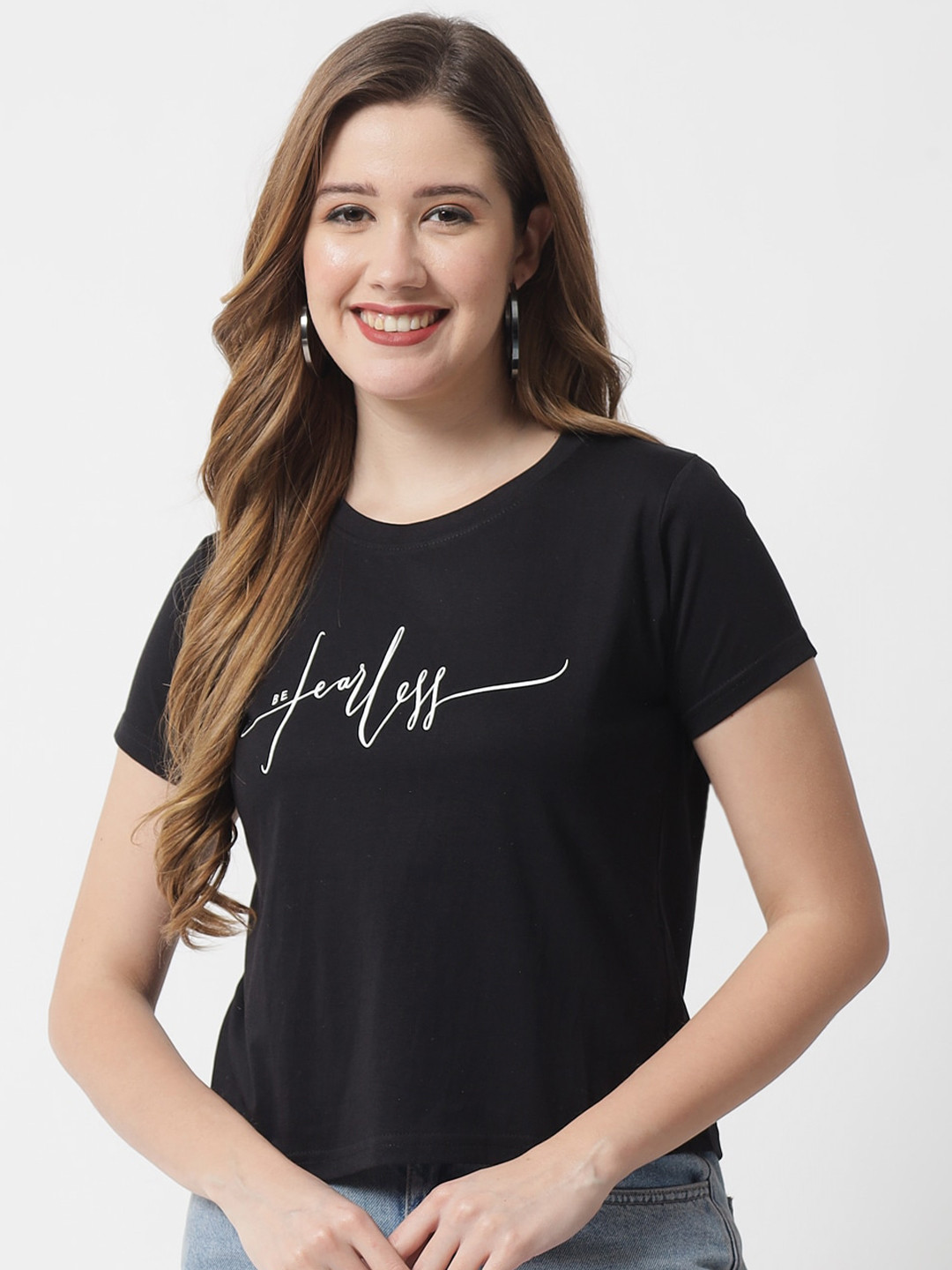 

The Dry State Women Black Typography Printed T-shirt